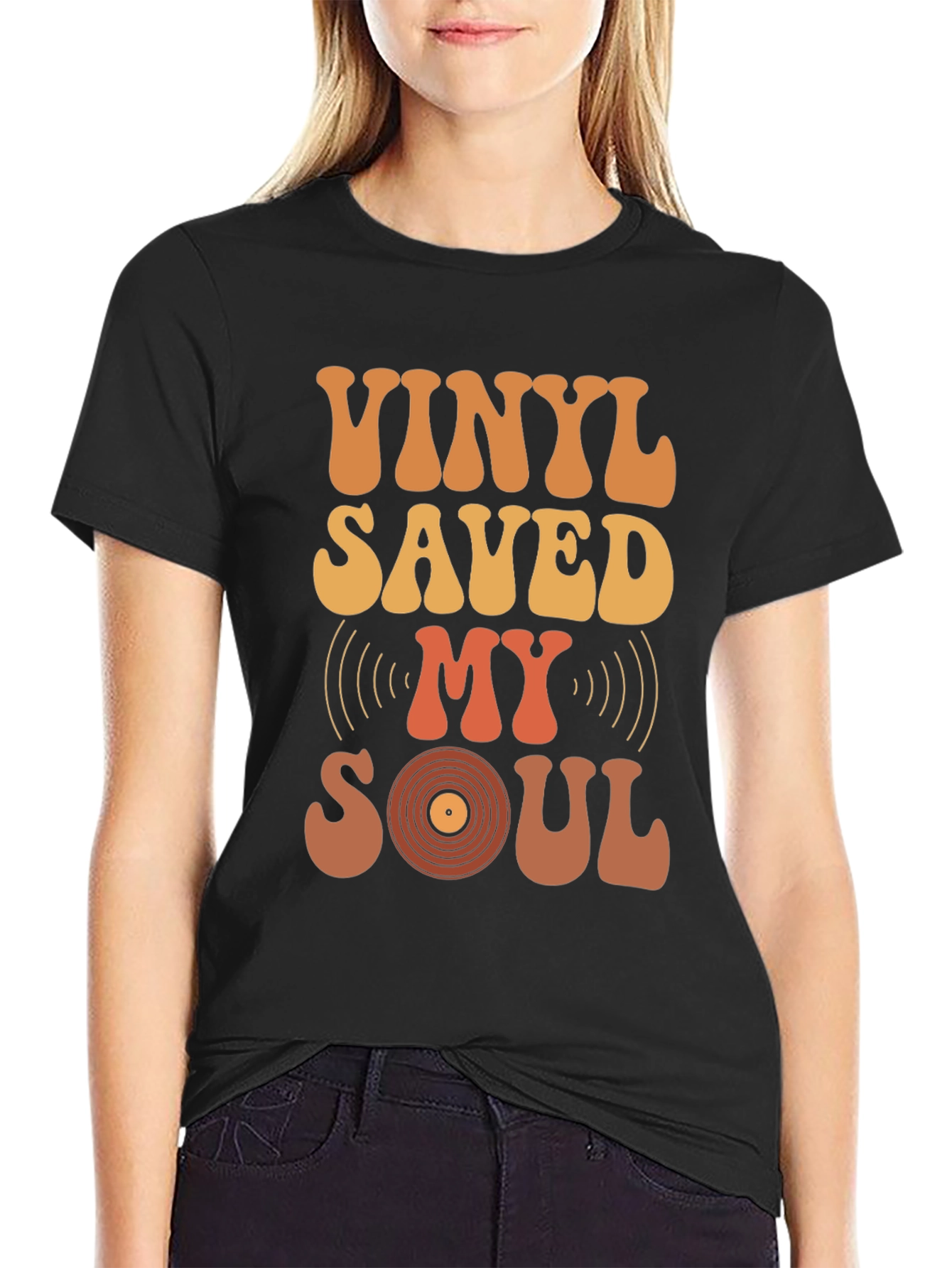 Black Vinyl Saved My Soul Graphic Tee view 2