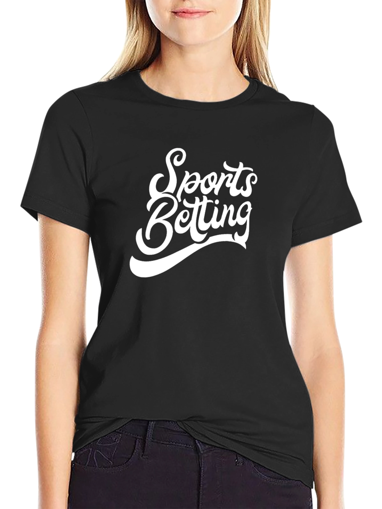 Black Sports Betting Graphic Tee - Black Cotton T-Shirt view 2