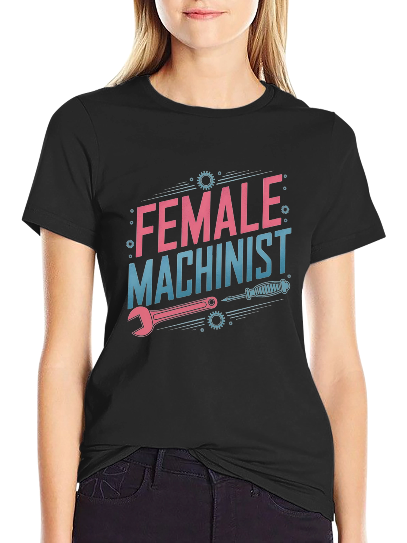 Black Female Machinist T-Shirt view 2