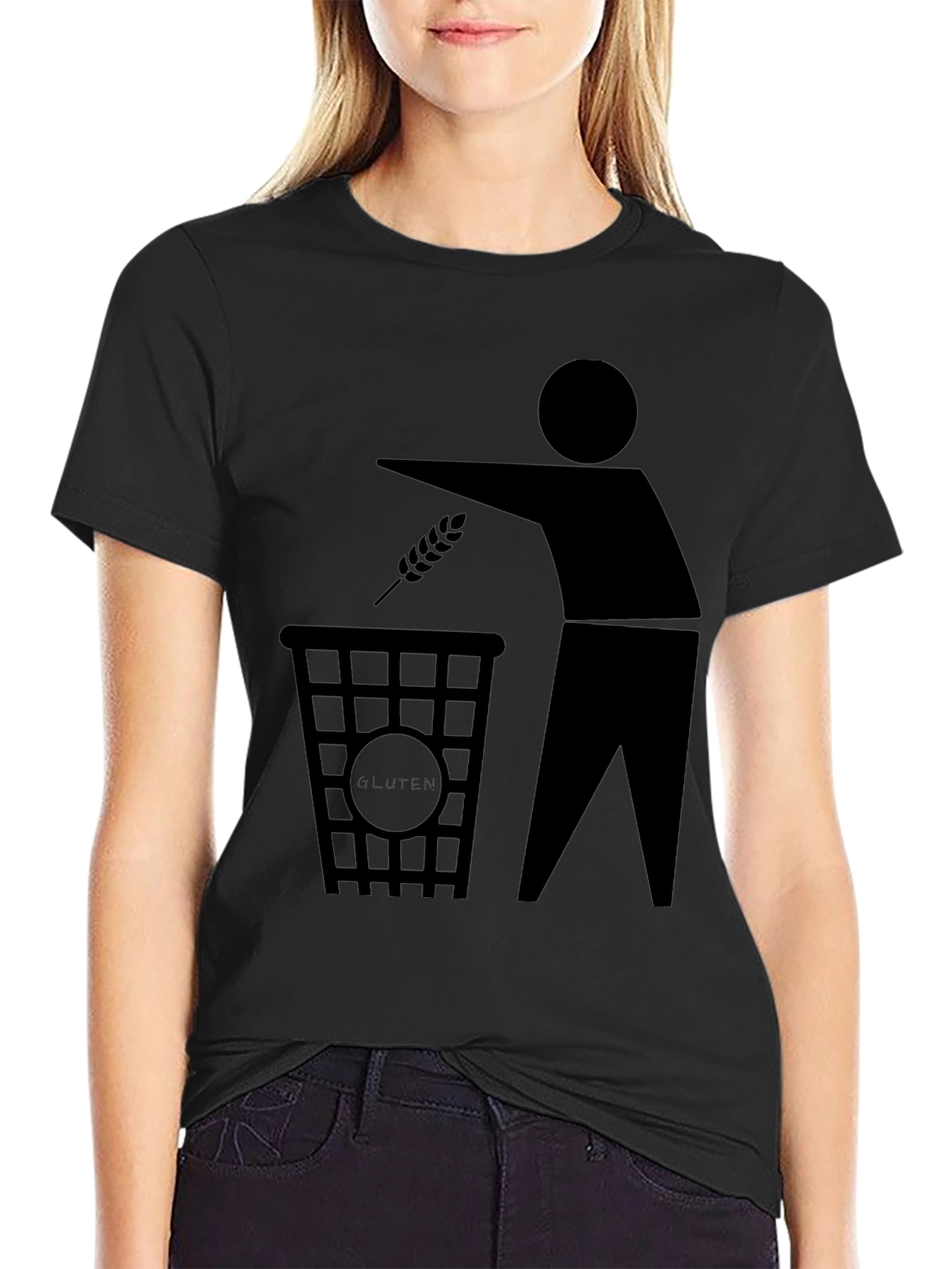 Gluten Free T-Shirt - Black, Symbolic Design - 2
