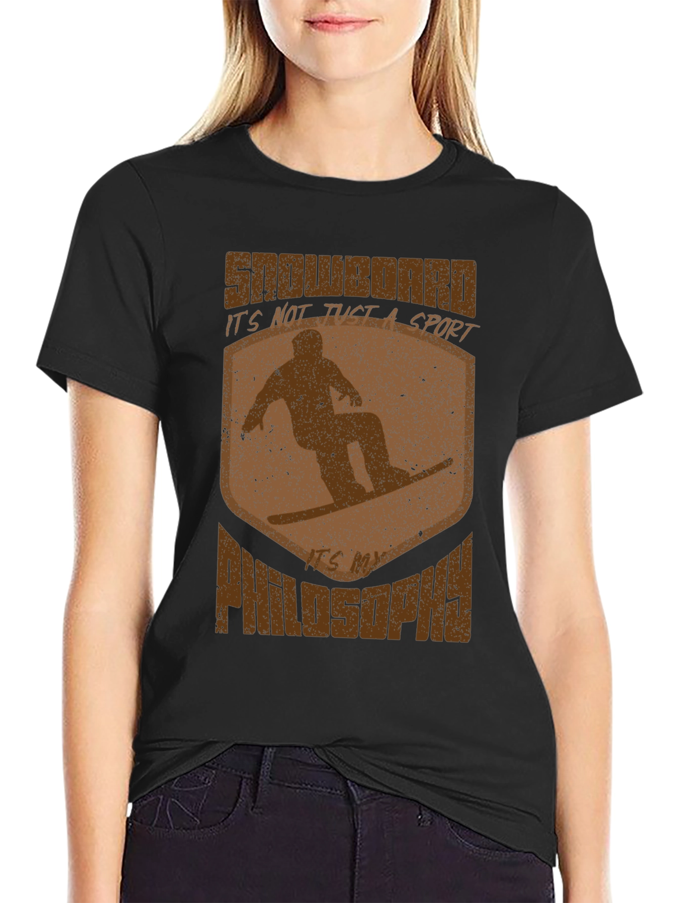 Black Snowboard Philosophy Graphic T-Shirt view 2