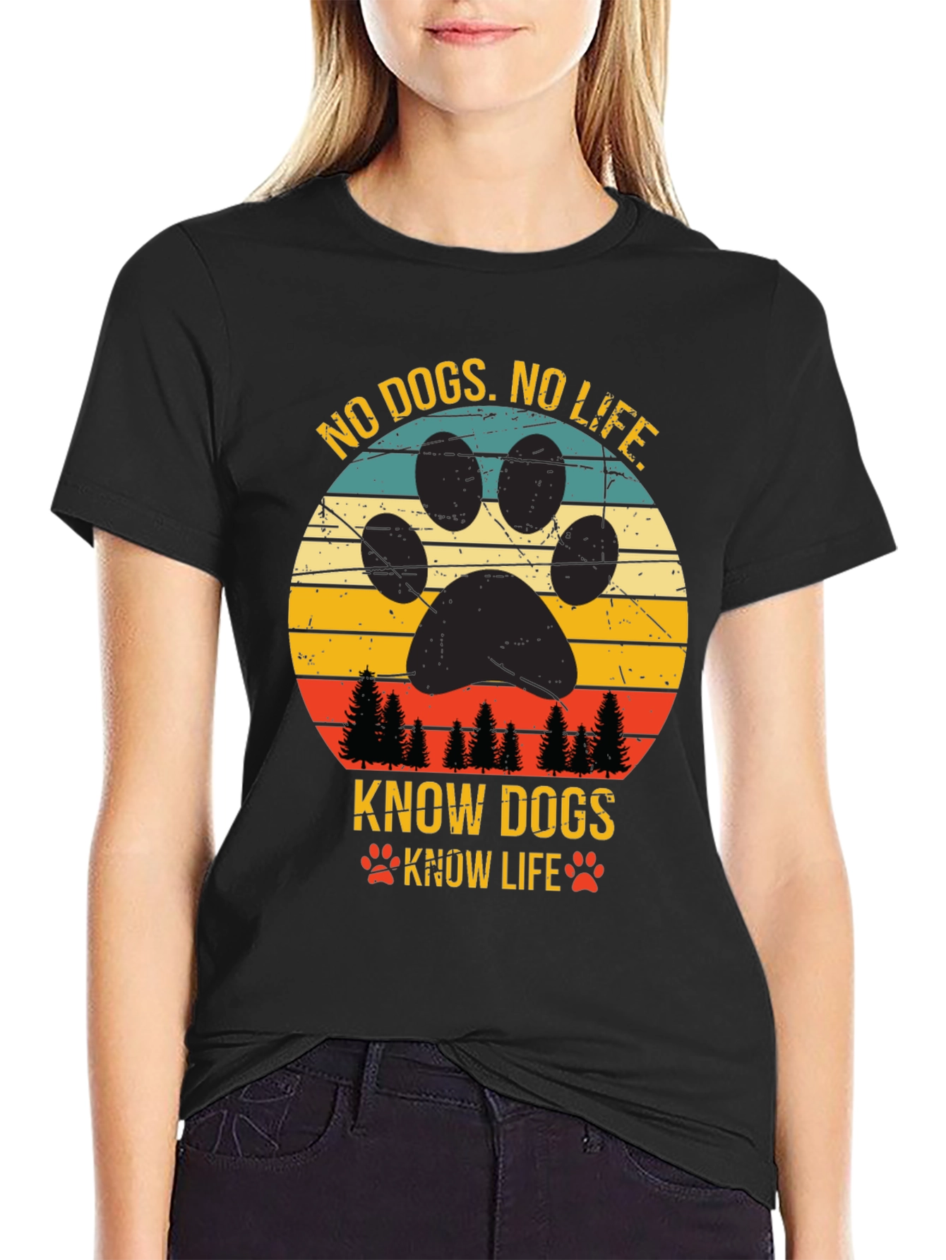 Black No Dogs No Life Tee view 2