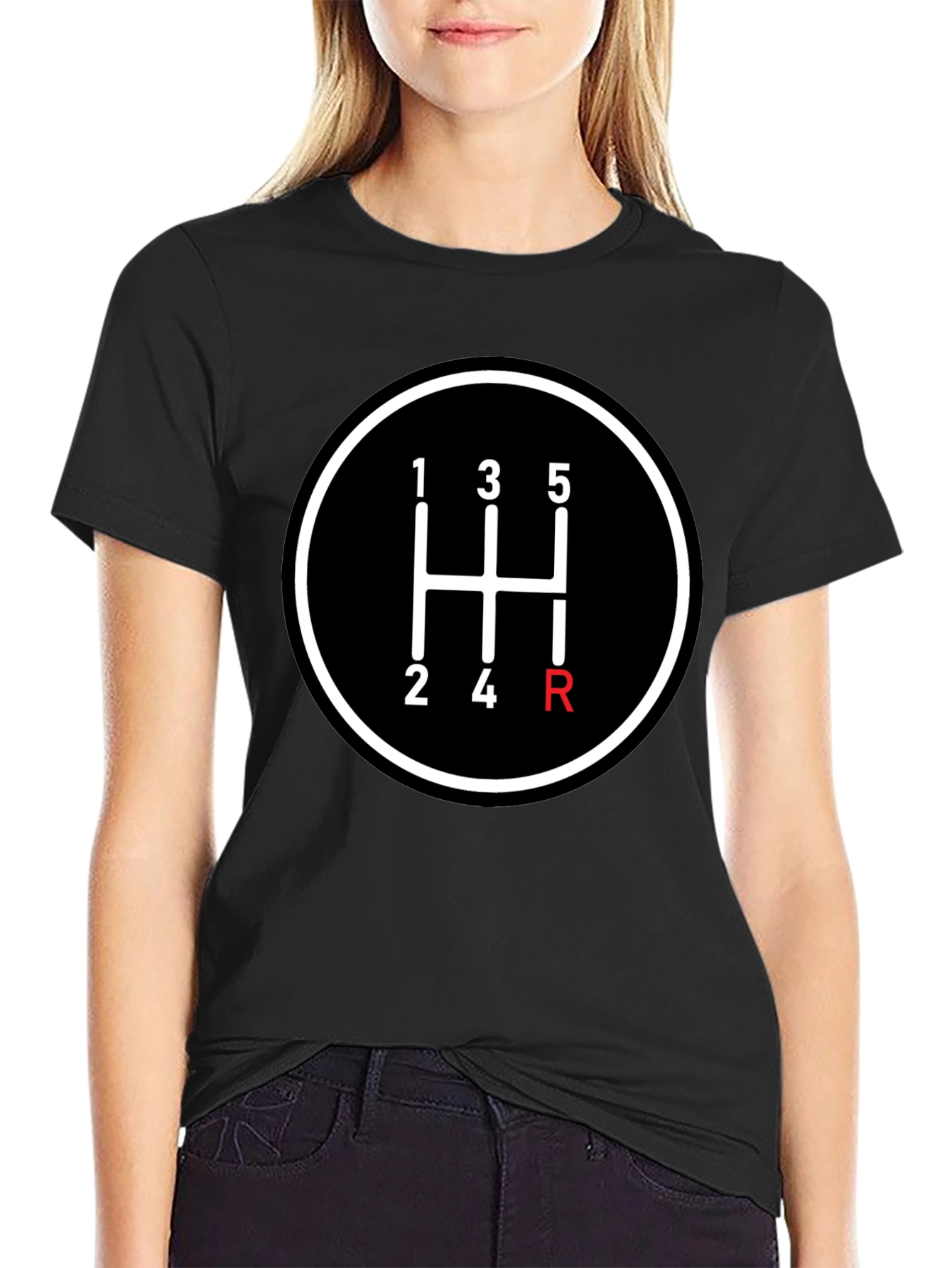 Black Manual Transmission T-Shirt view 2