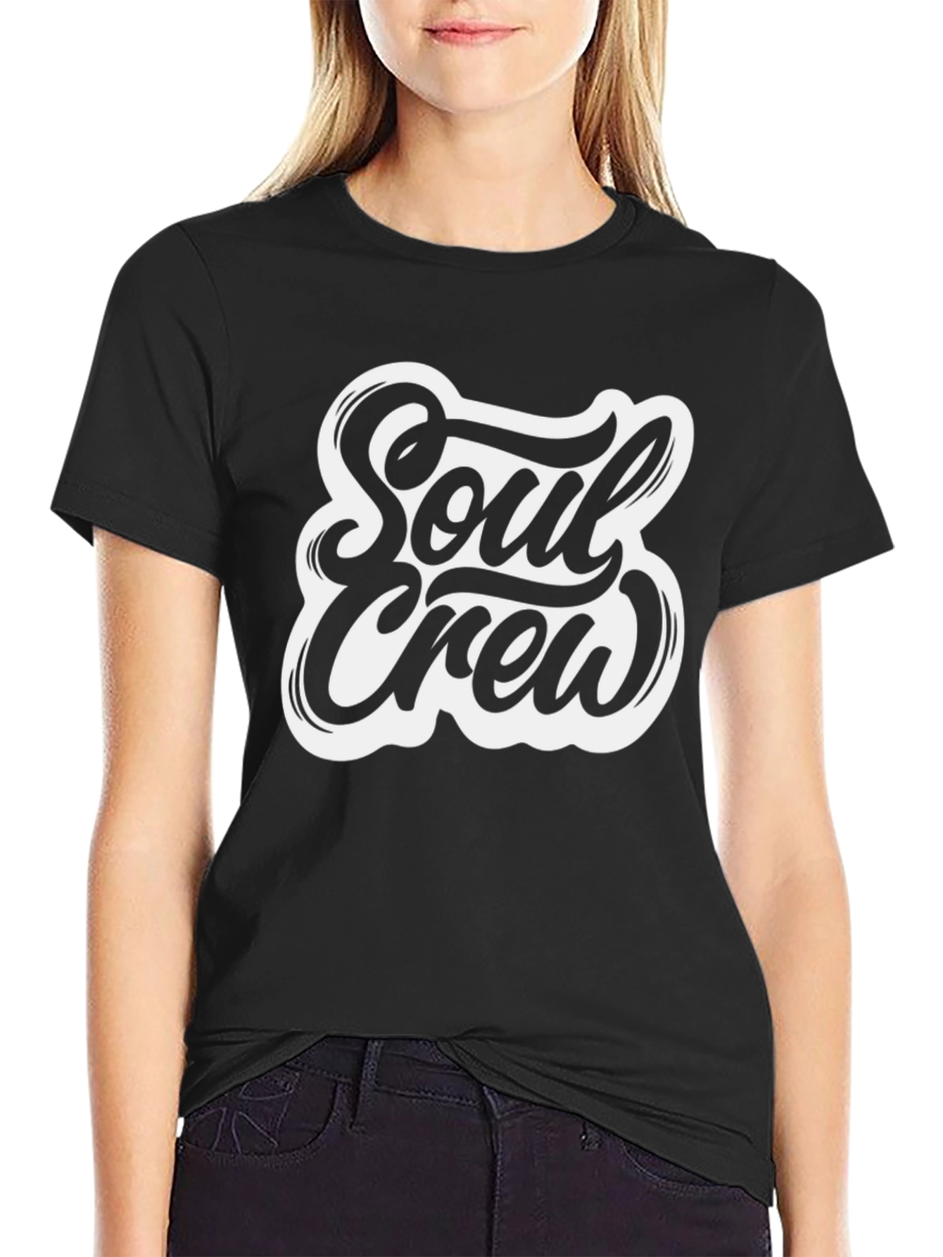 Black Soul Crew Graphic T-Shirt - Black Casual Tee view 2