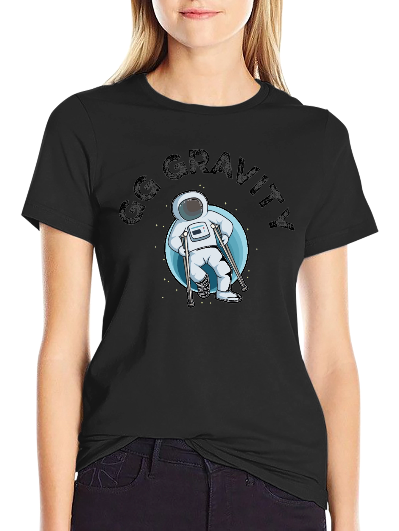 Black GG Gravity Astronaut T-Shirt view 2
