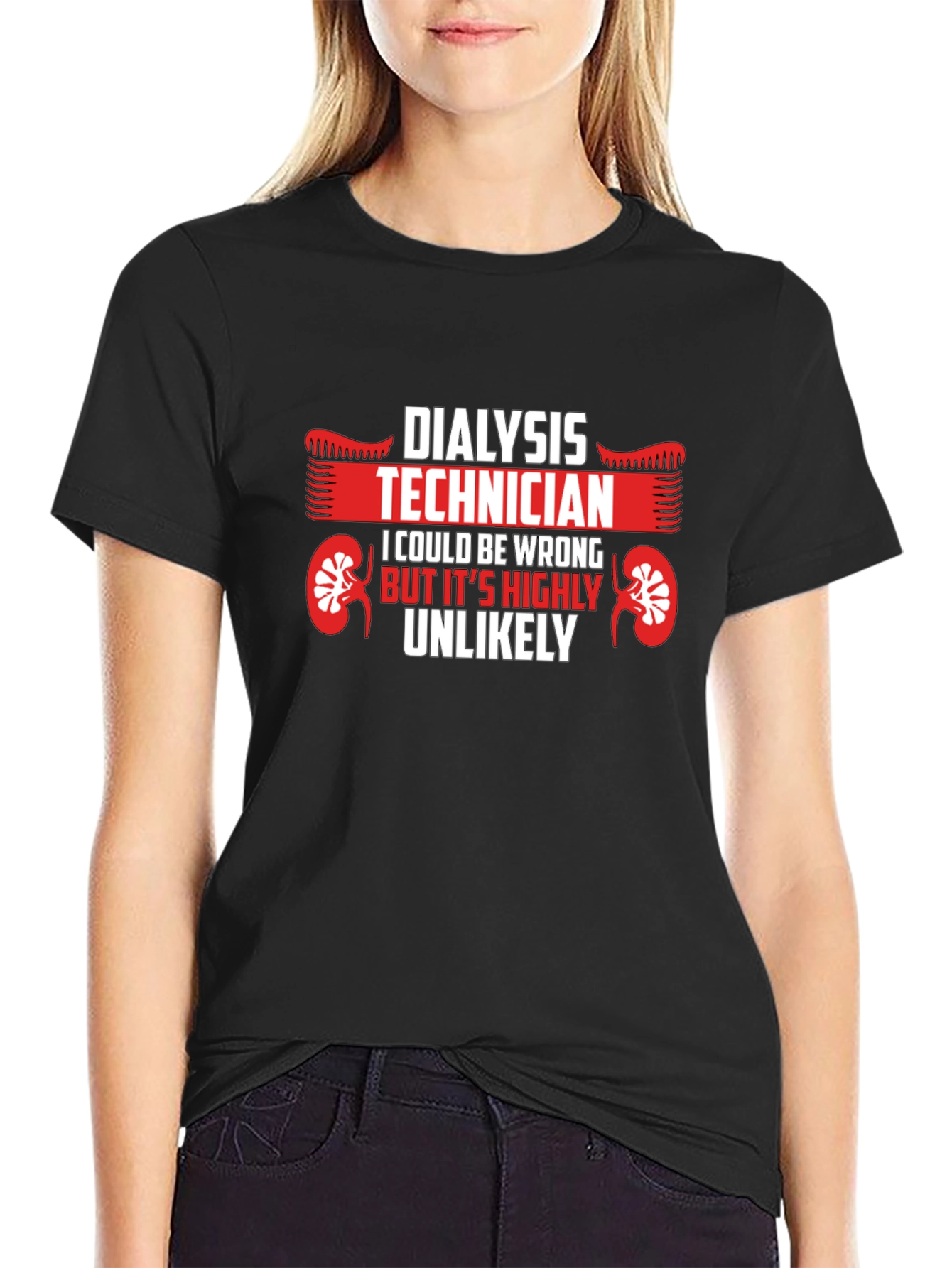 Black Dialysis Technician T-Shirt: Funny & Unique Gift view 2