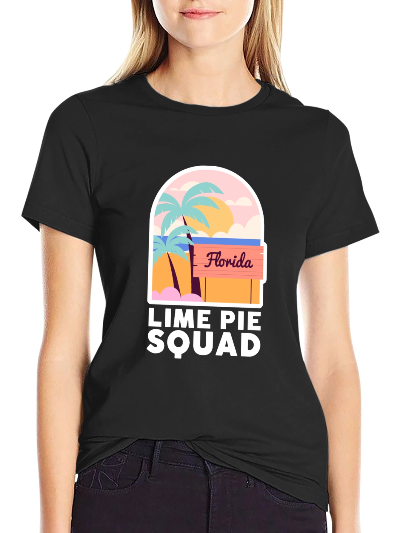 Black Florida Lime Pie Squad Black T-Shirt view 2