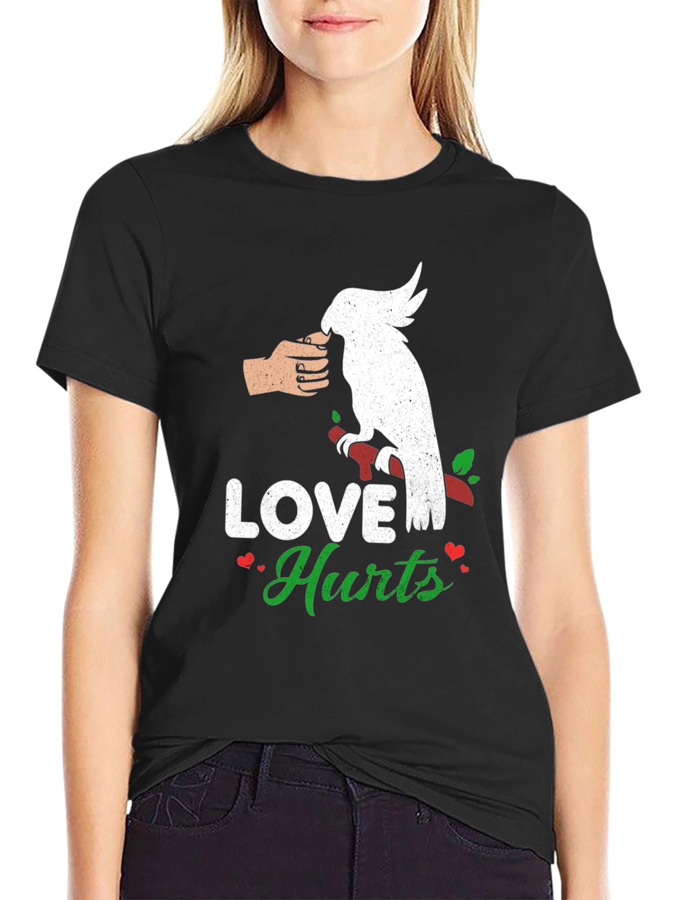 Black Love Hurts Parrot T-Shirt view 2