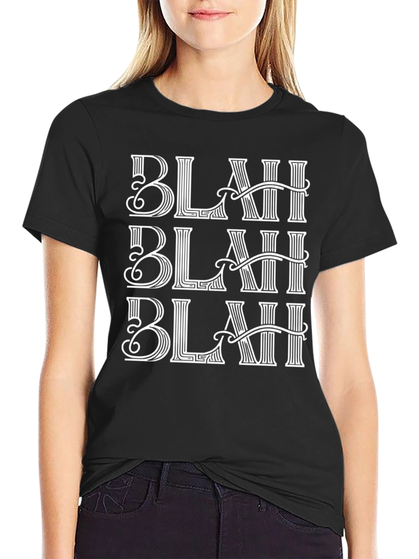 Black Blah Blah Blah Graphic Tee - Men's Crew Neck view 2