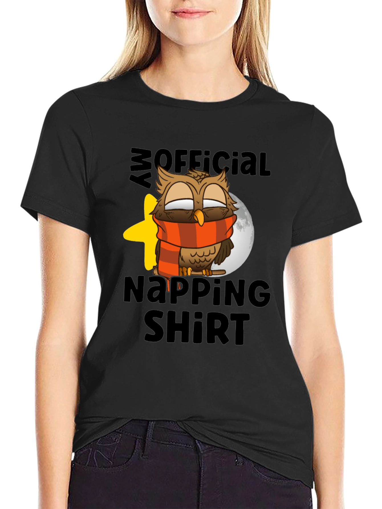 Black My Official Napping Shirt - Owl Design view 2
