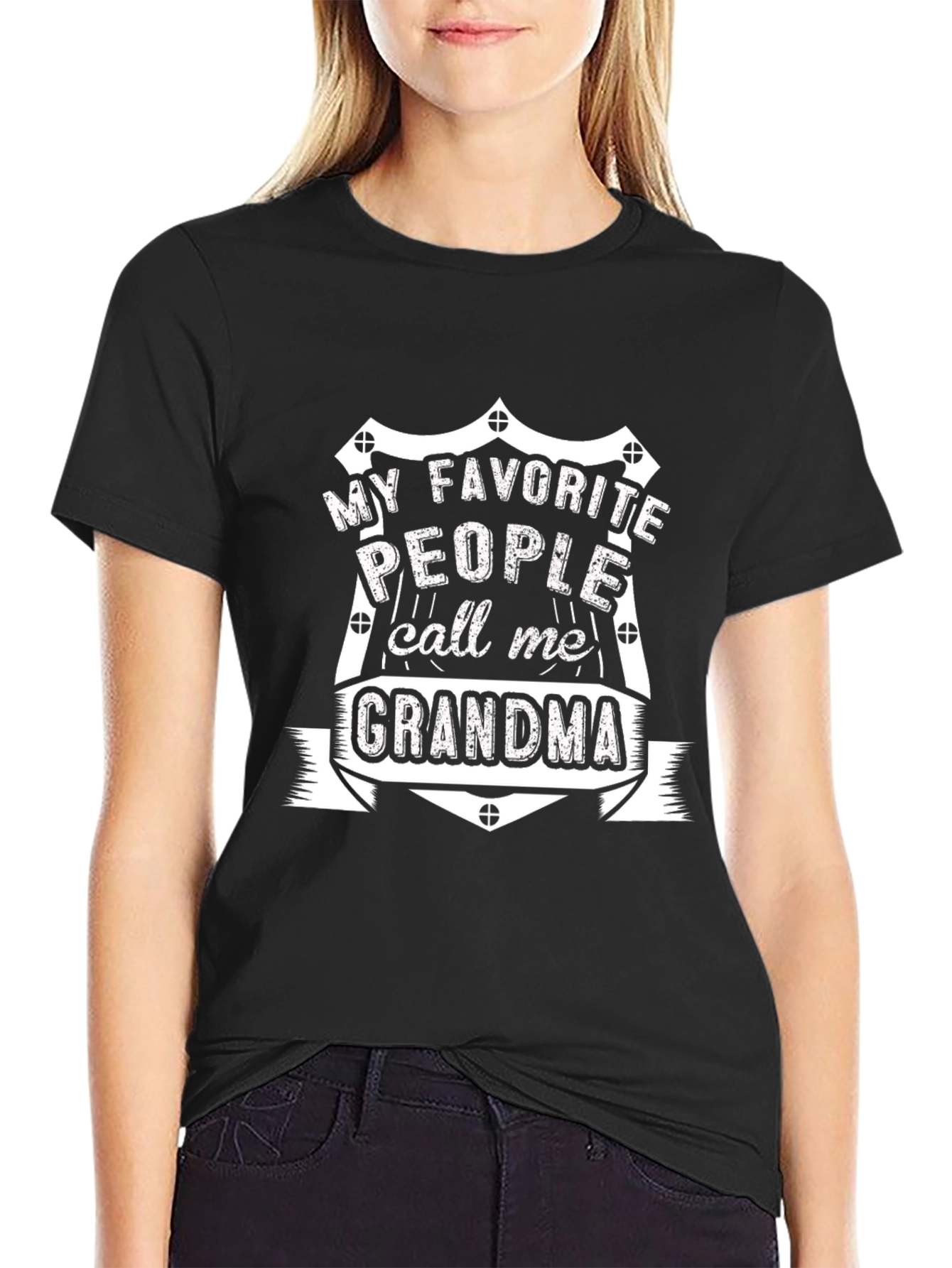 Black My Favorite People Call Me Grandma T-Shirt view 2