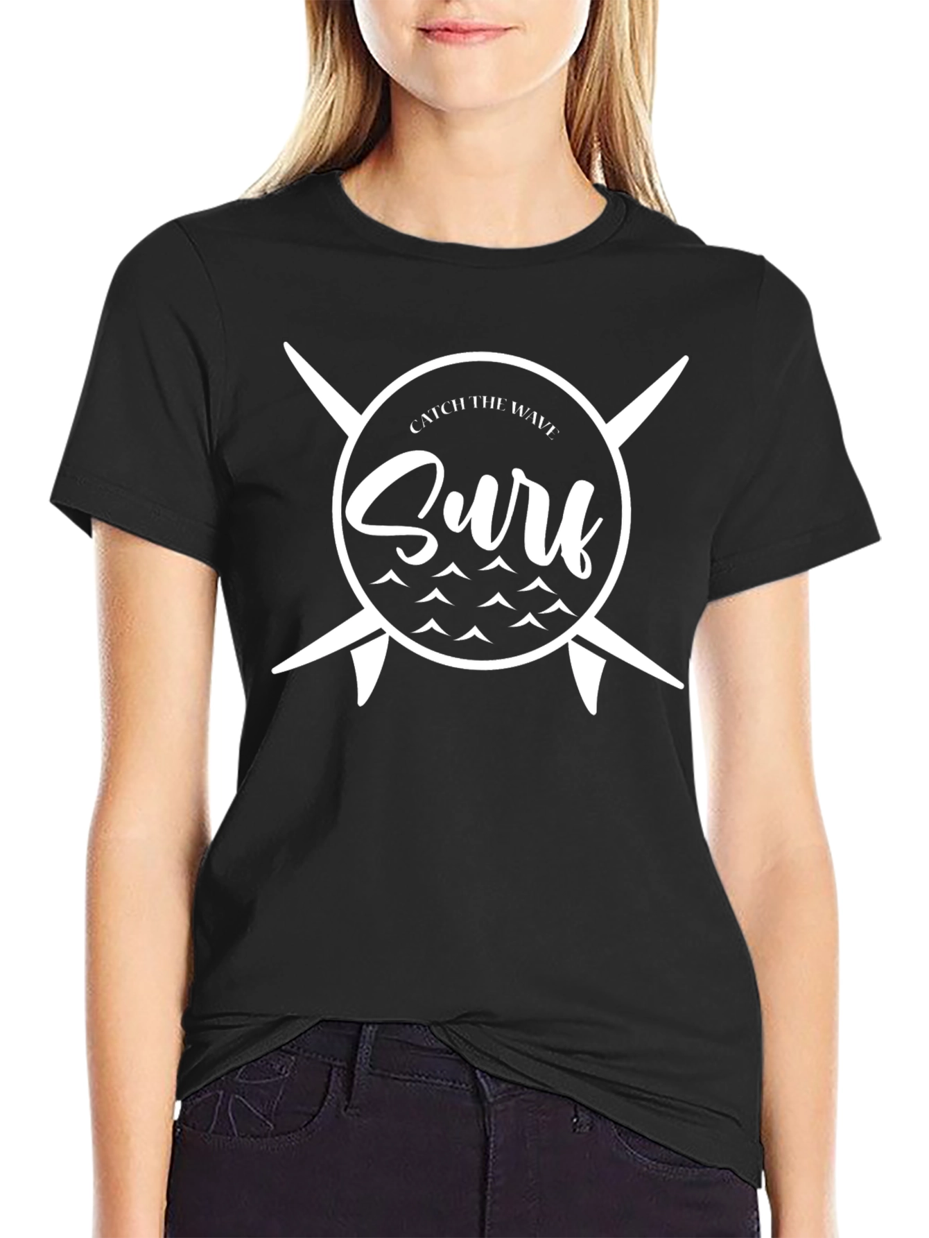 Black Catch the Wave Surf T-Shirt - Black view 2