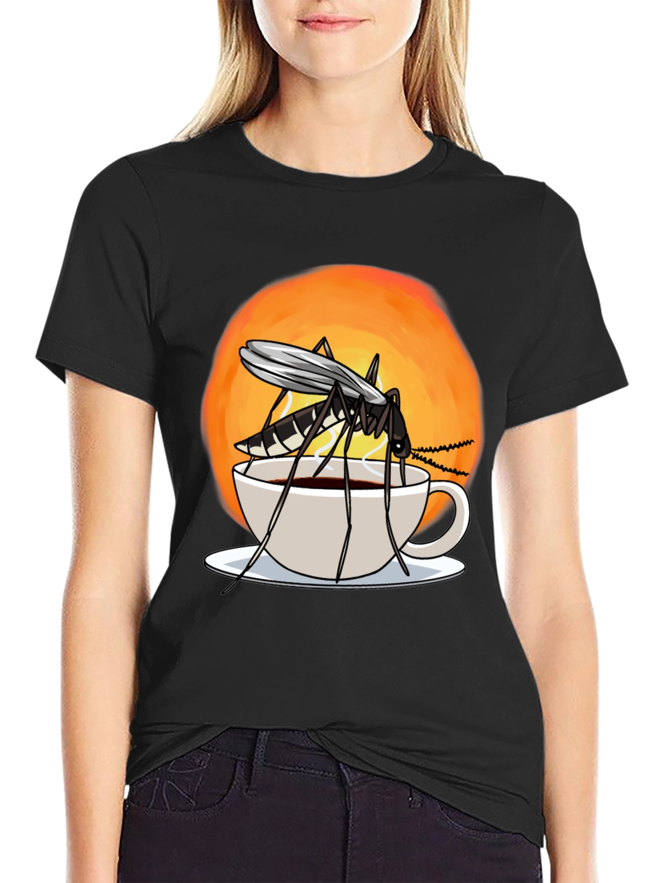 Black Mosquito Coffee T-Shirt - Funny Insect Graphic Tee view 2
