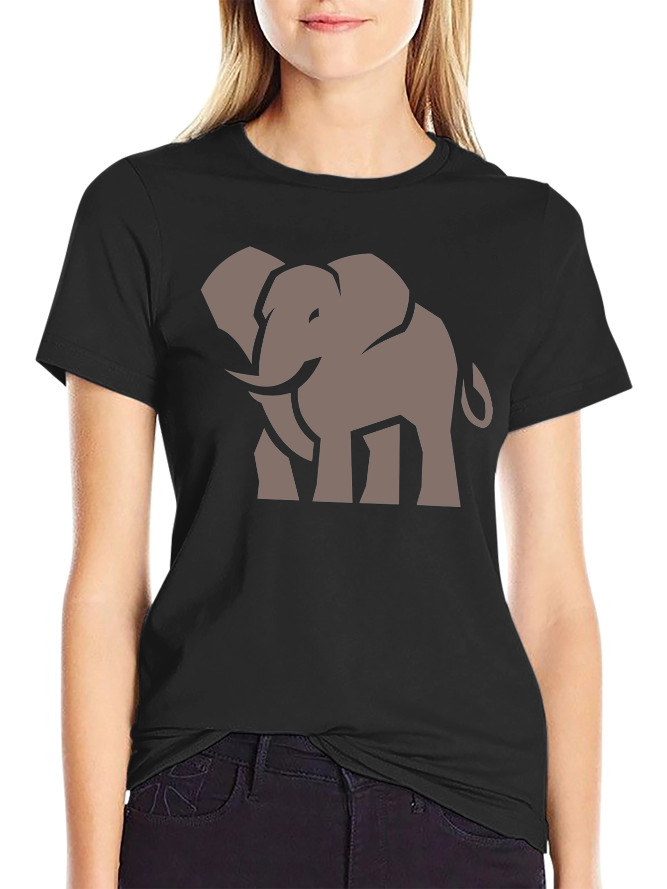Black Elephant Graphic Tee - Stylish Men's Black T-Shirt view 2