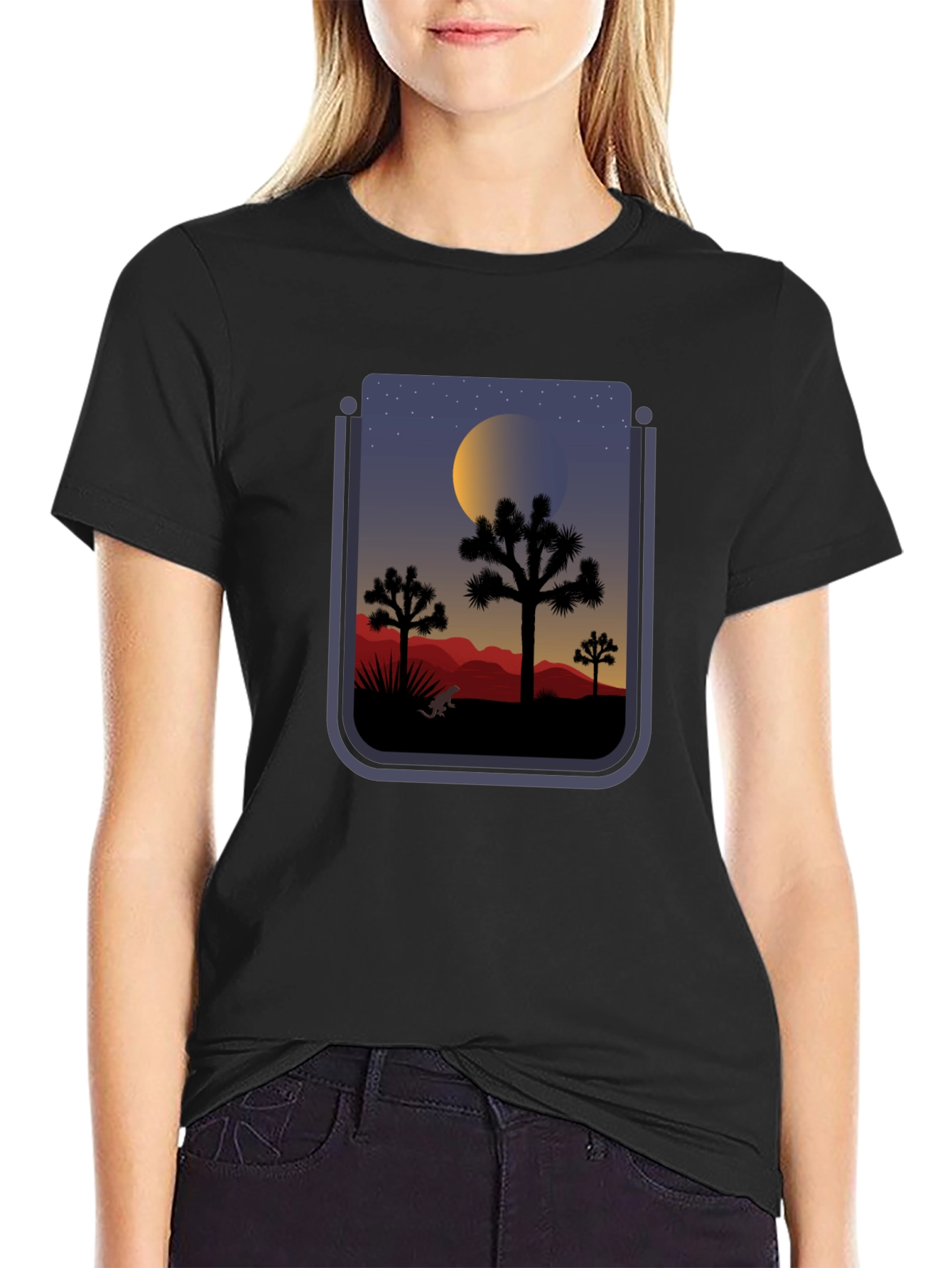 Desert Nightscape Graphic T-Shirt - 2