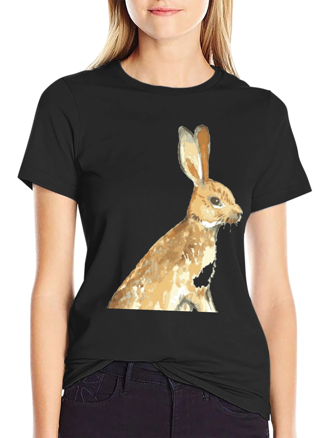 Black Rabbit Graphic Black T-Shirt view 2