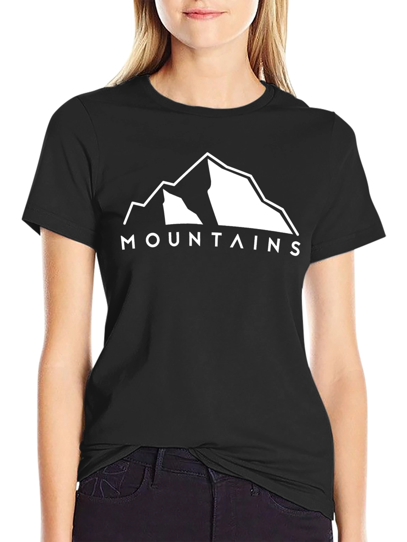 Black Mountains Graphic Print Black T-Shirt view 2