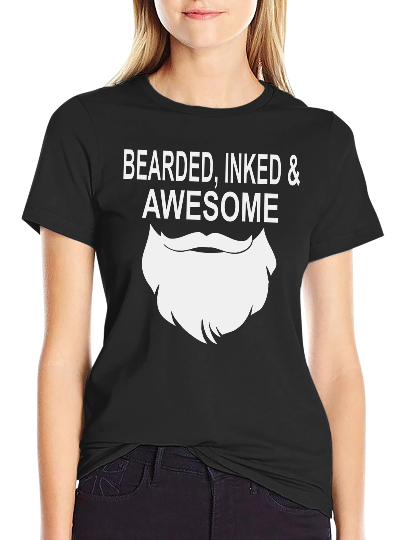 Black Bearded Inked & Awesome T-Shirt view 2