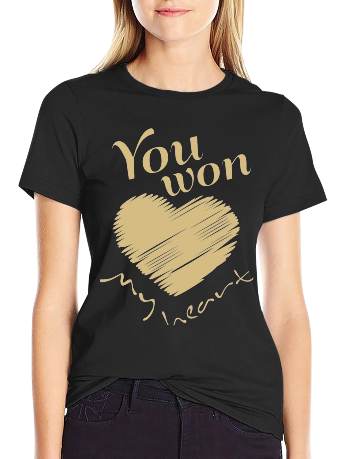 Black You Won My Heart Graphic Tee - Men's Black T-Shirt view 2