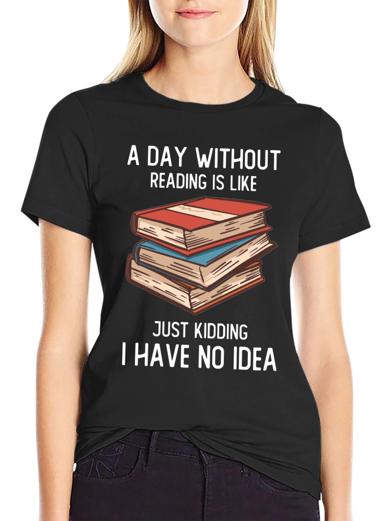 Black Funny Reading T-Shirt for Book Lovers view 2