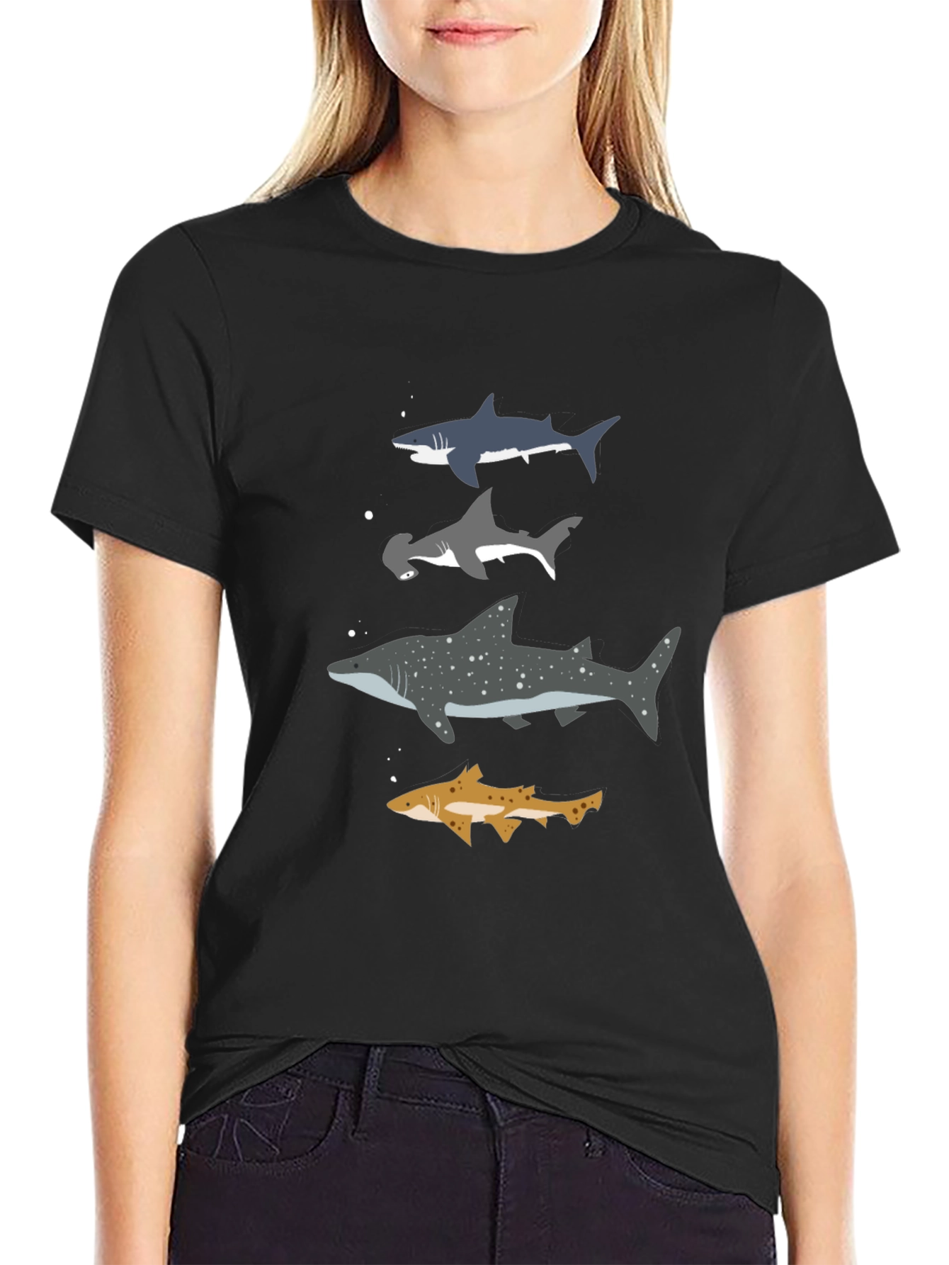 Black Shark Species T-Shirt - Marine Biology Tee view 2