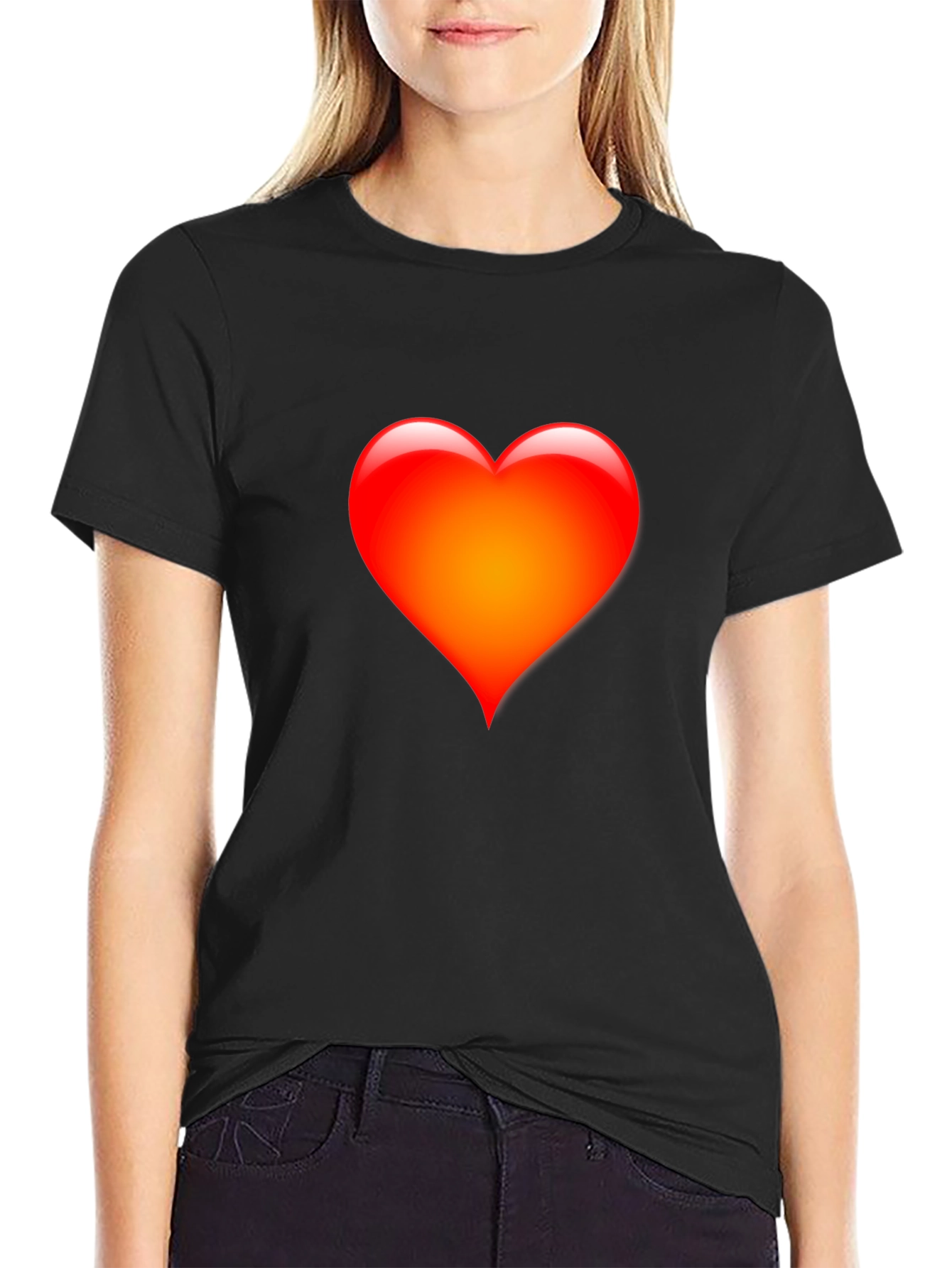 Black Heart Graphic Black T-Shirt - Express Your Love! view 2