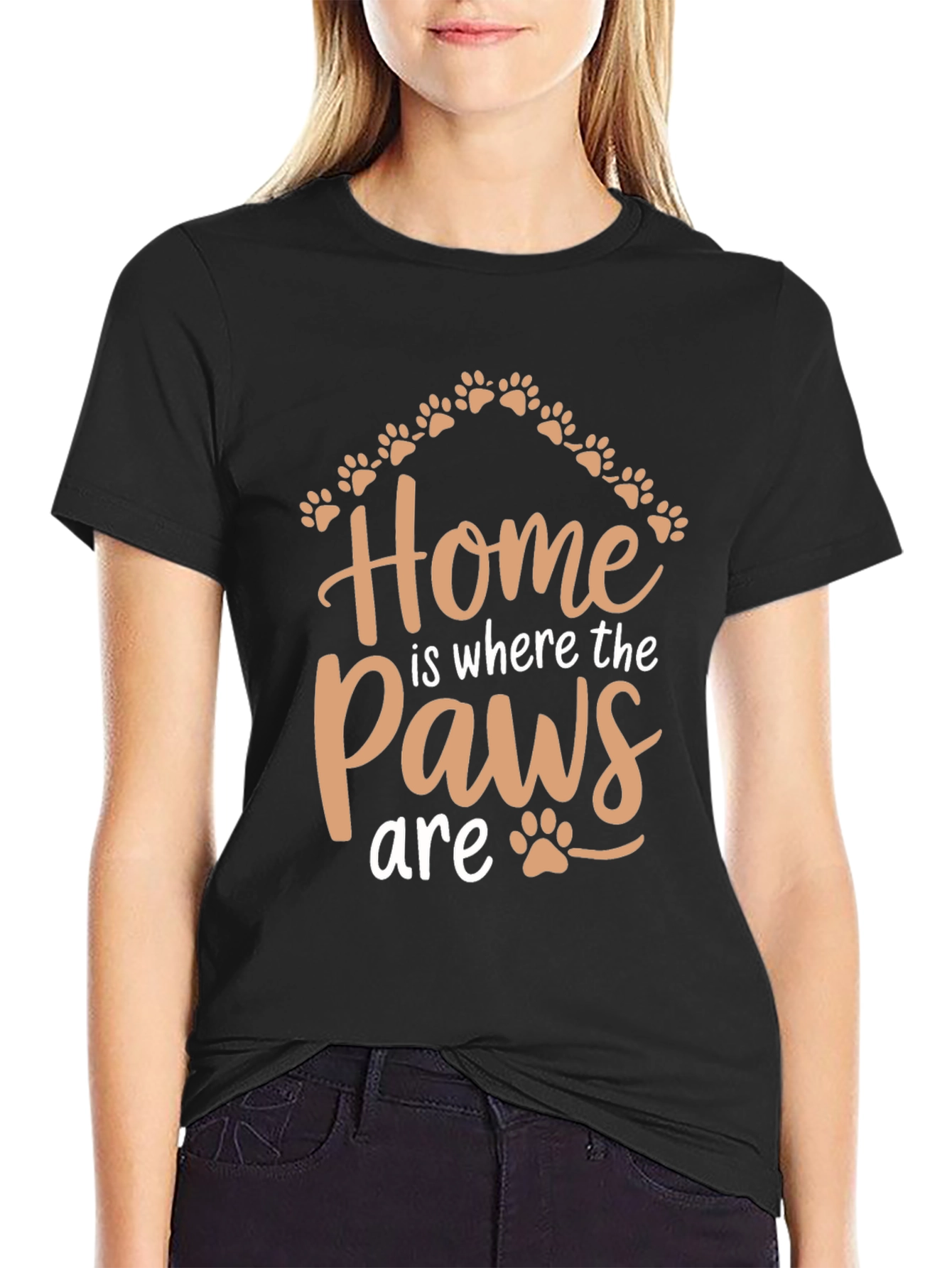 Black Home is Where the Paws Are - Graphic Tee view 2