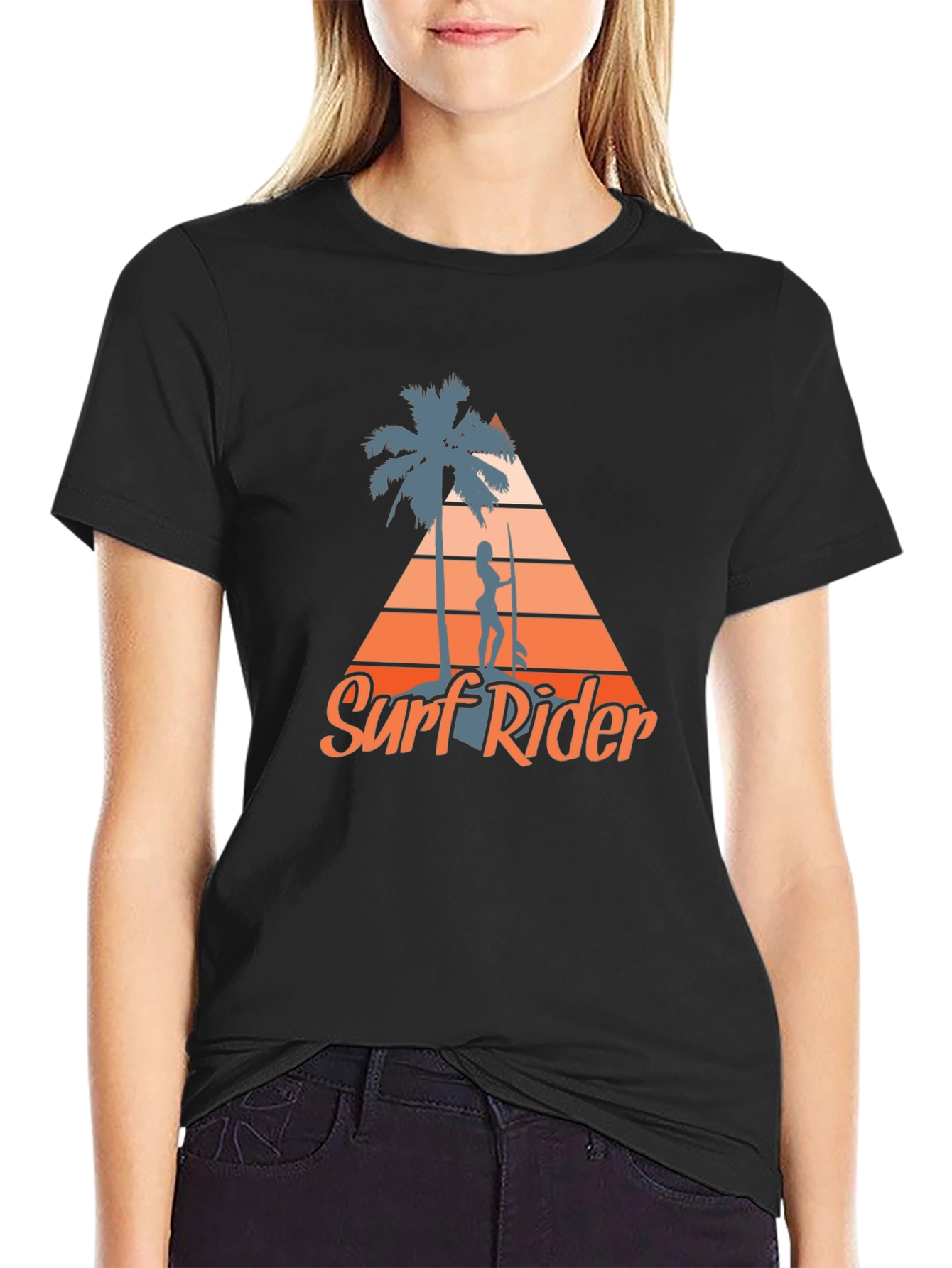 Black Surf Rider Graphic Tee - Coastal Lifestyle view 2