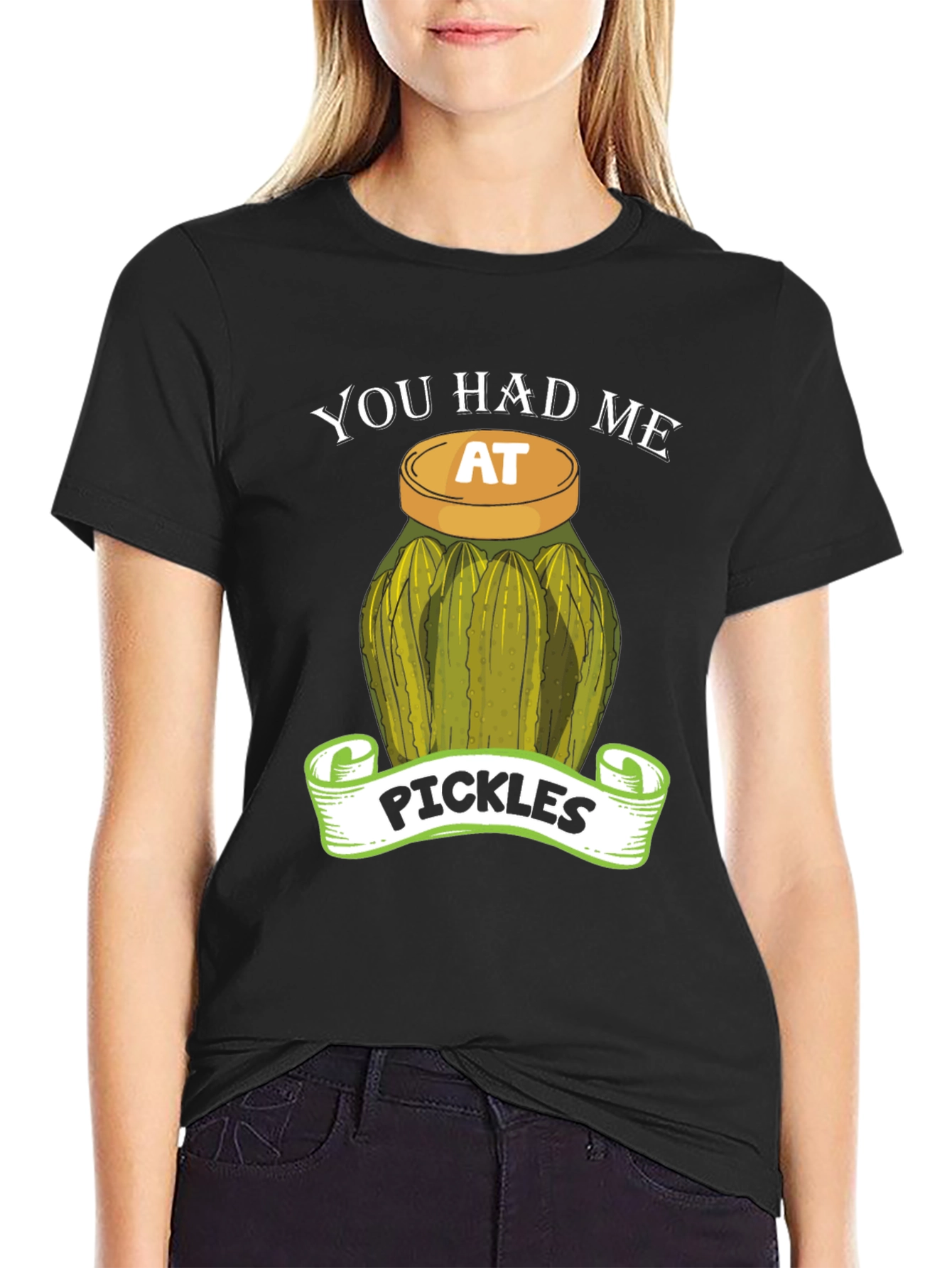 Black You Had Me At Pickles T-Shirt view 2