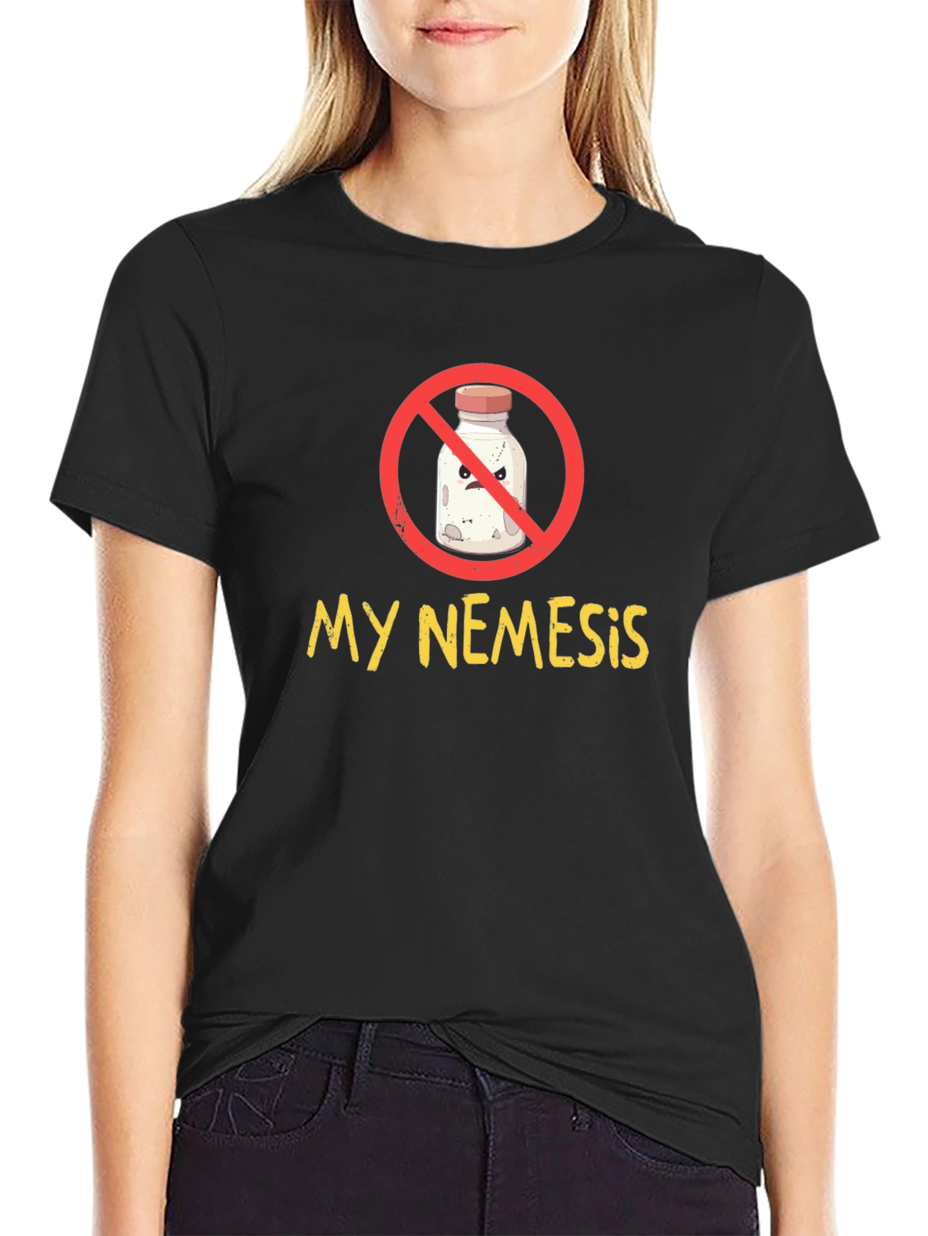 Black My Nemesis Graphic Tee - Black Cotton T-Shirt view 2