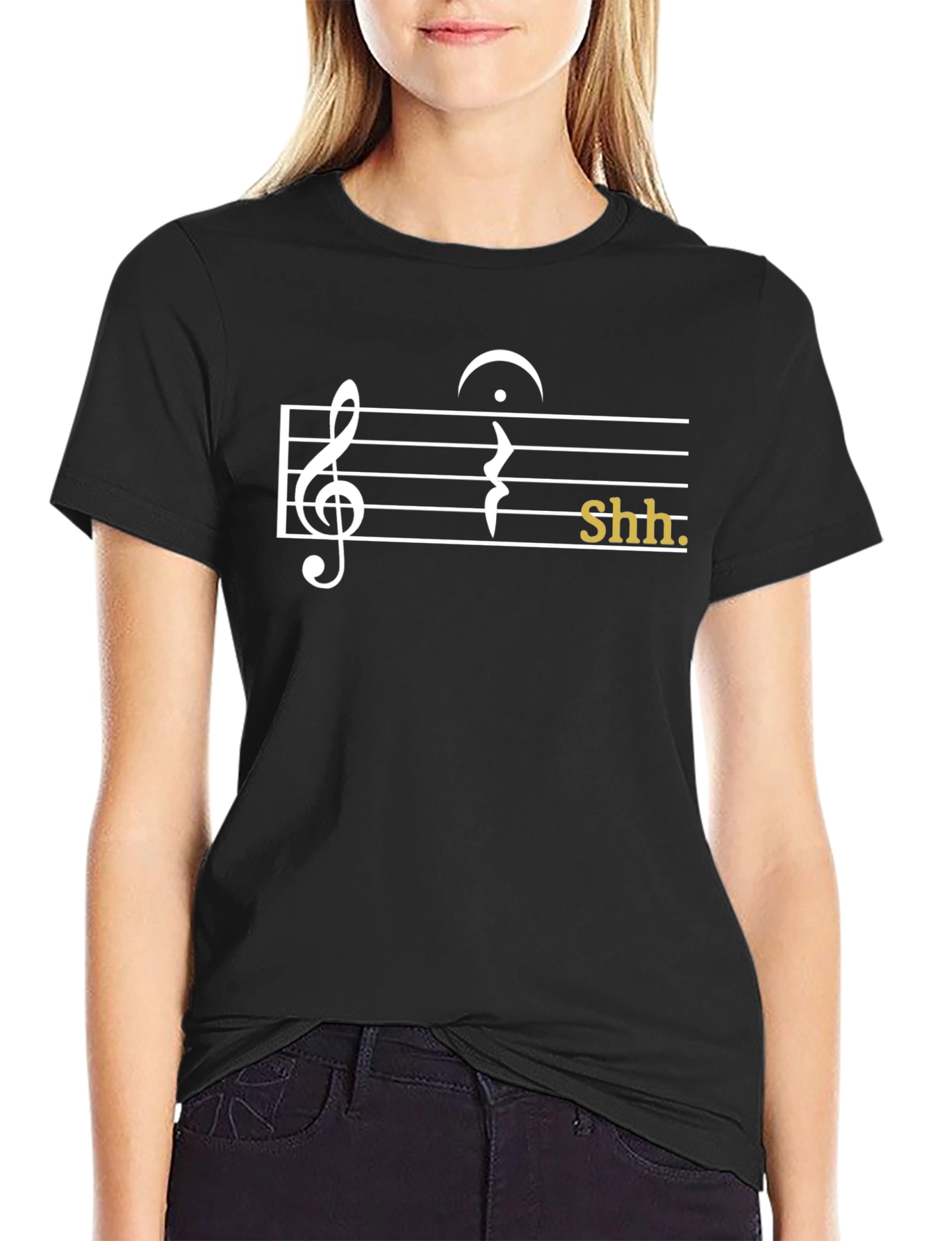 Black Musical Shhh T-Shirt view 2