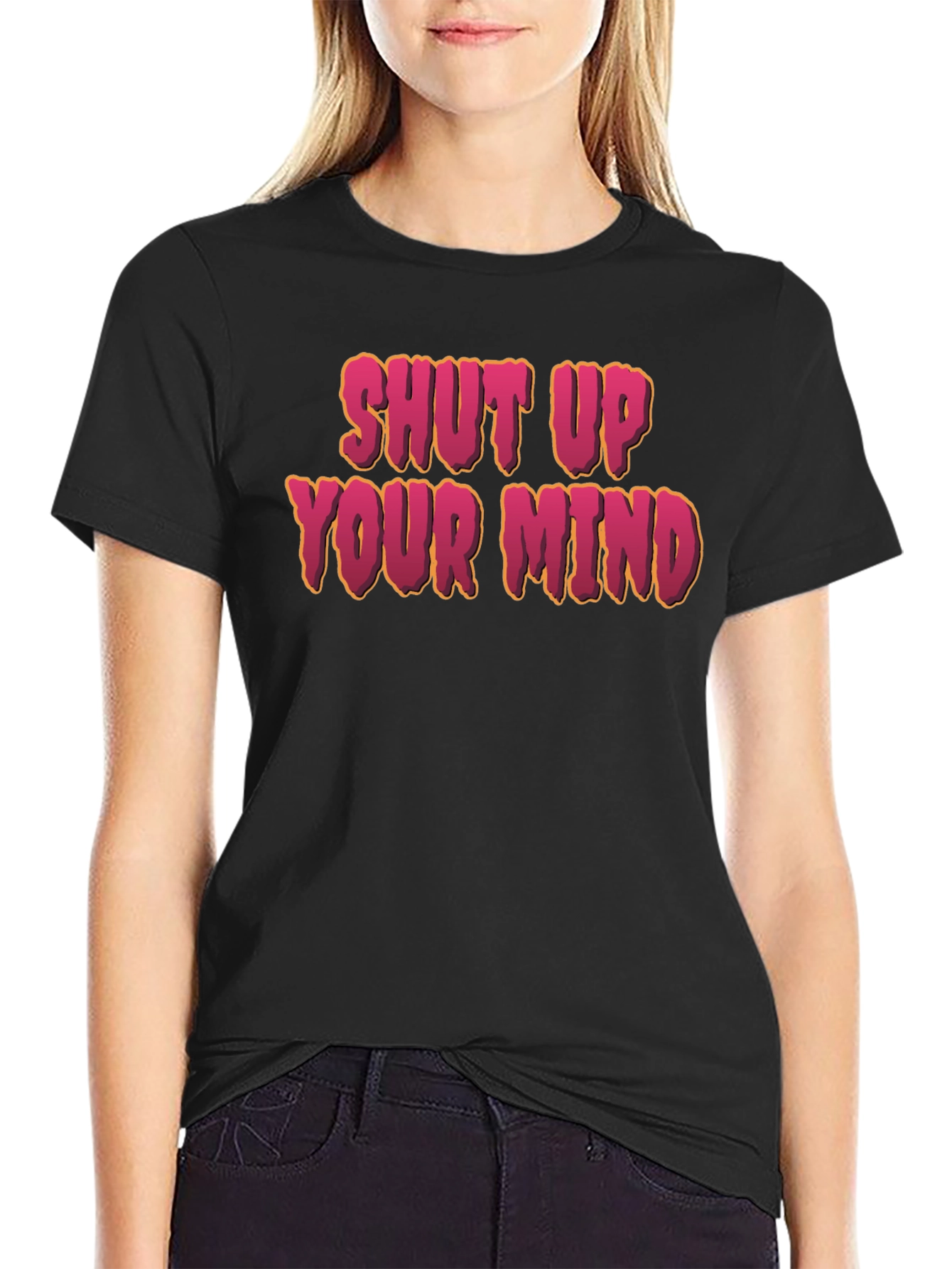 Black Shut Up Your Mind Graphic Tee - Unisex view 2