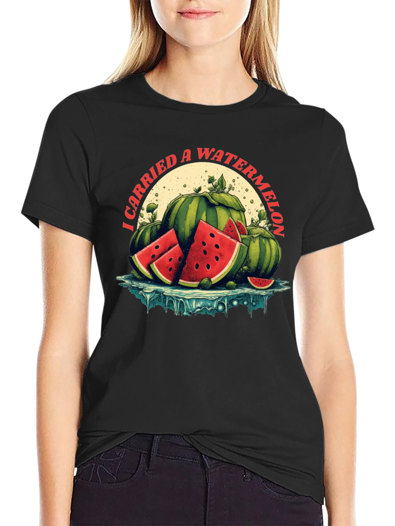 Black I Carried a Watermelon Graphic Tee view 2