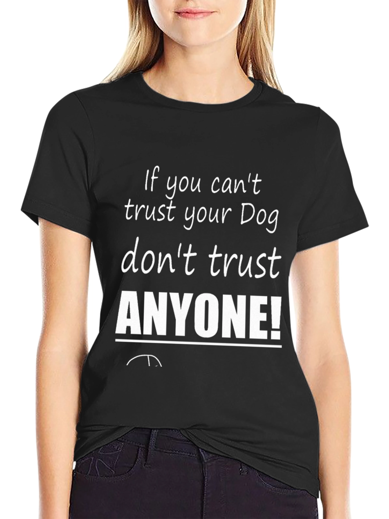 Black Trust Your Dog Graphic Tee - Mens Funny Slogan T-Shirt view 2