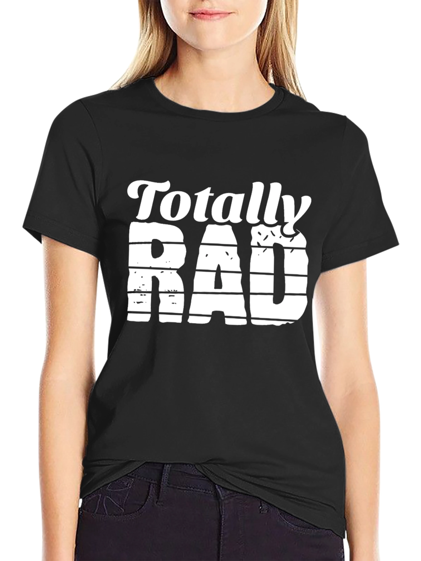 Black Totally Rad Retro Graphic T-Shirt view 2
