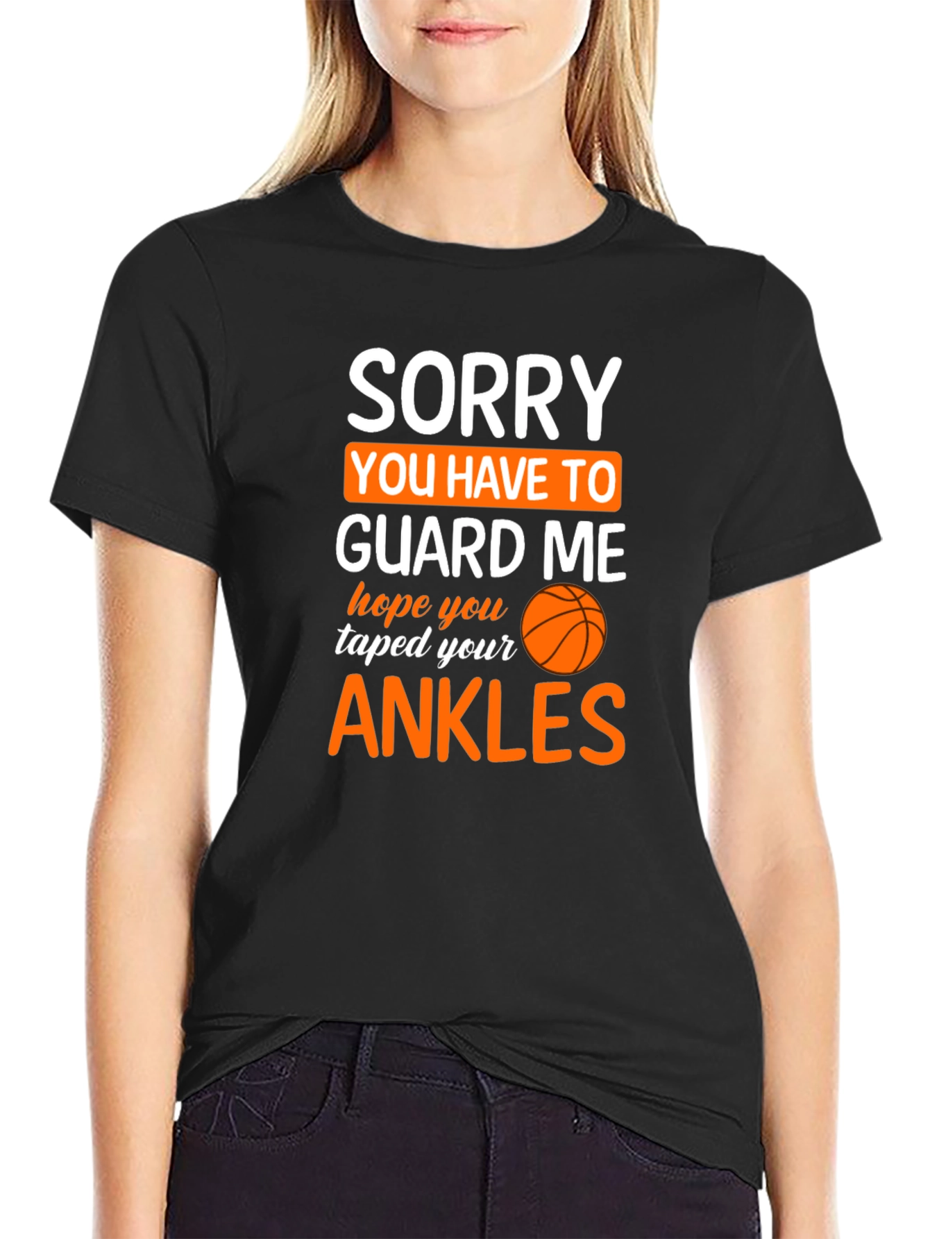 Black Sorry You Have To Guard Me Basketball T-Shirt view 2