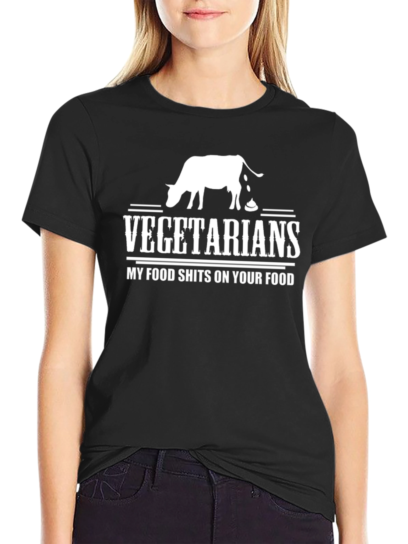 Black Vegetarians My Food Shits On Your Food T-Shirt view 2
