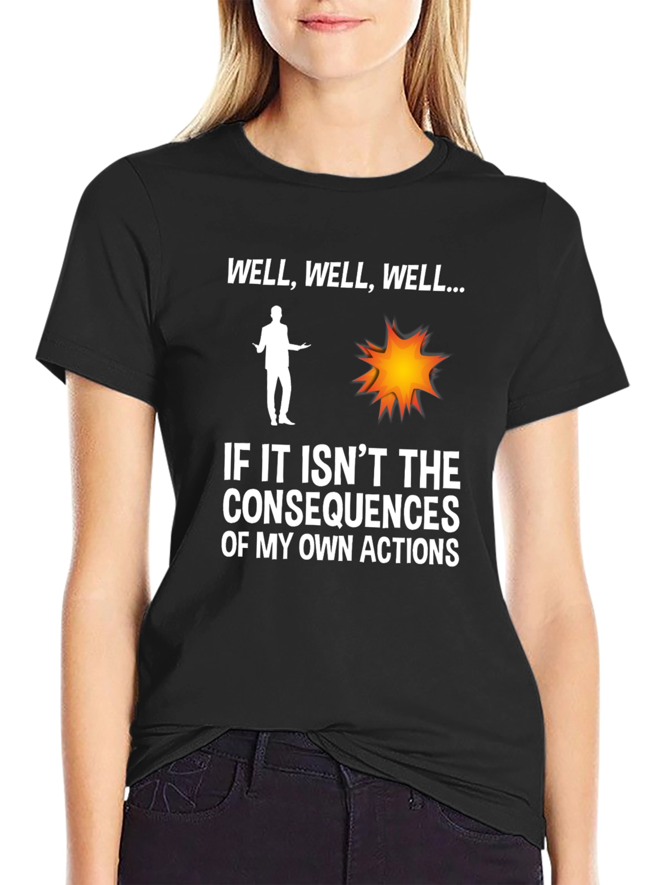 Black Consequences T-Shirt - Funny Meme Tee view 2