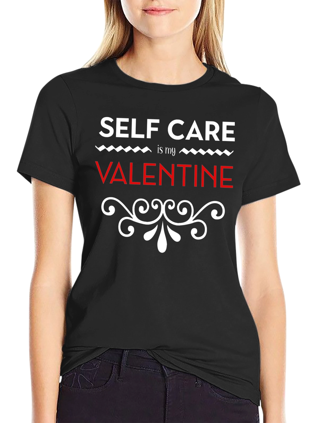 Black Self Care is My Valentine T-Shirt view 2