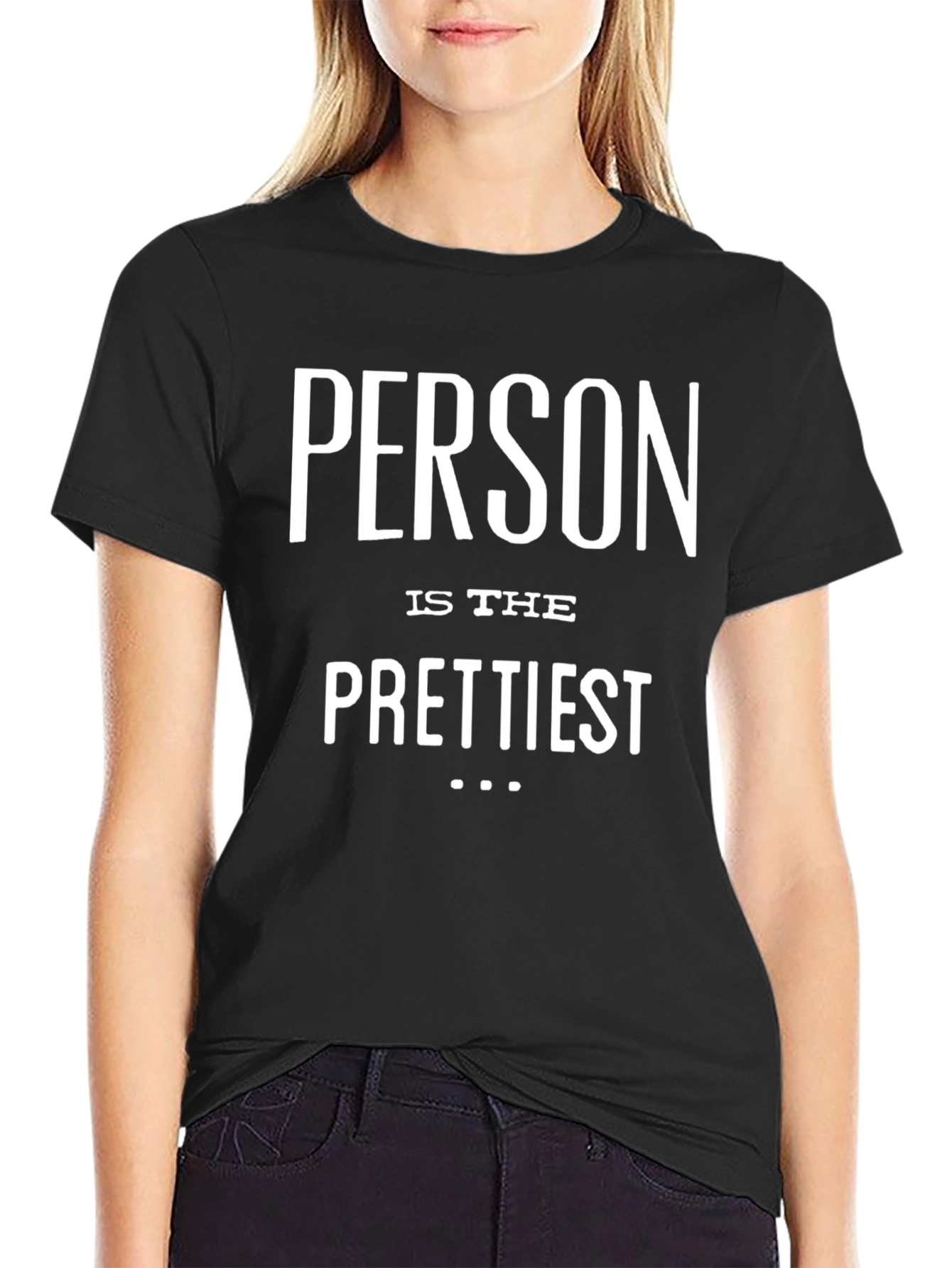Black Person Is The Prettiest Tee - Black Cotton T-Shirt view 2