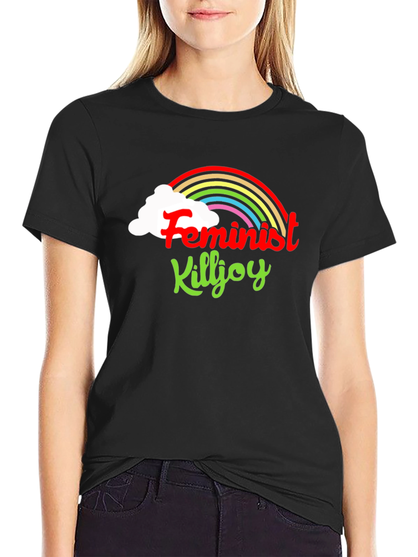 Black Feminist Killjoy Graphic Tee - Rainbow Design view 2