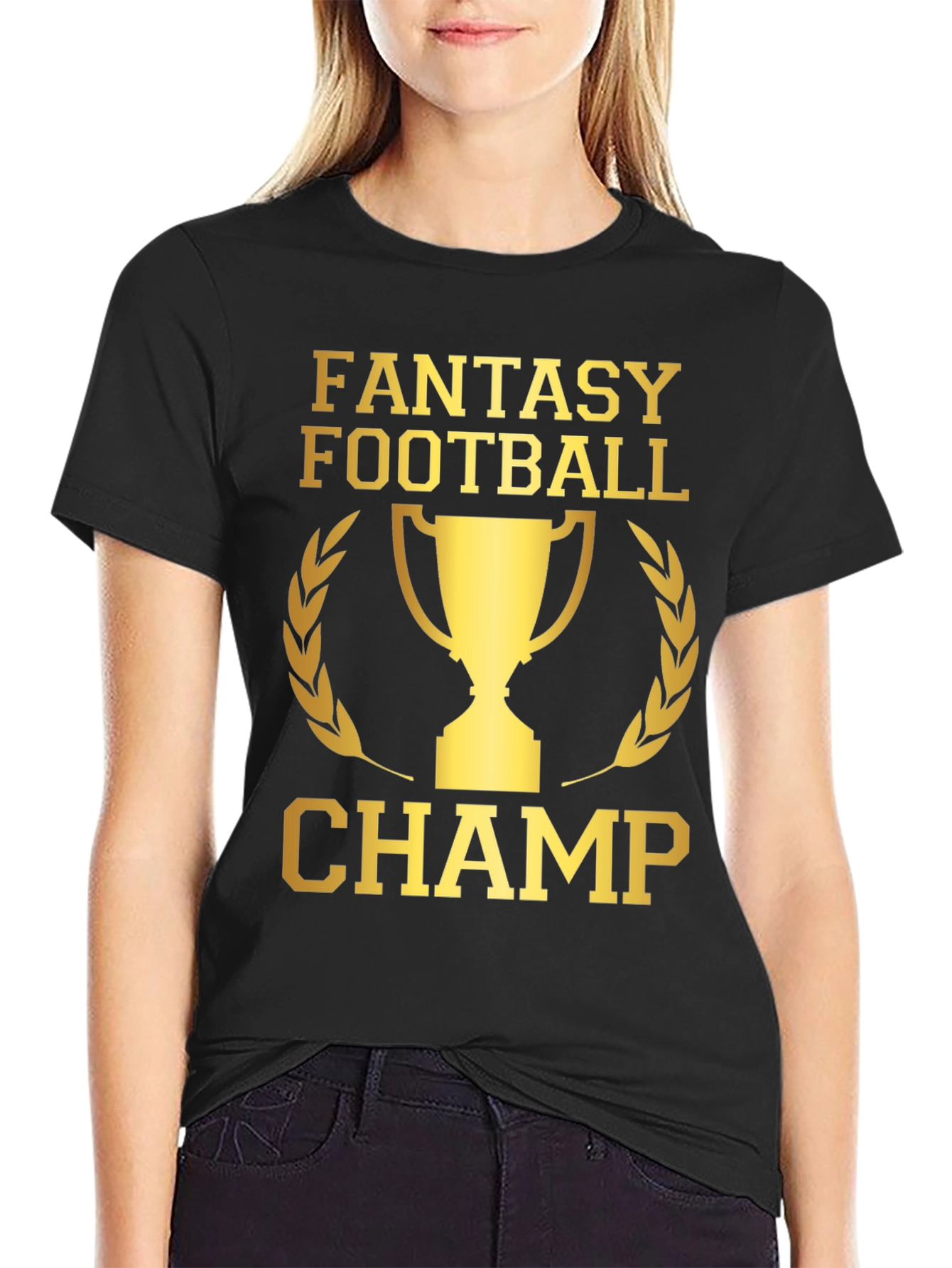 Black Fantasy Football Champ T-Shirt view 2