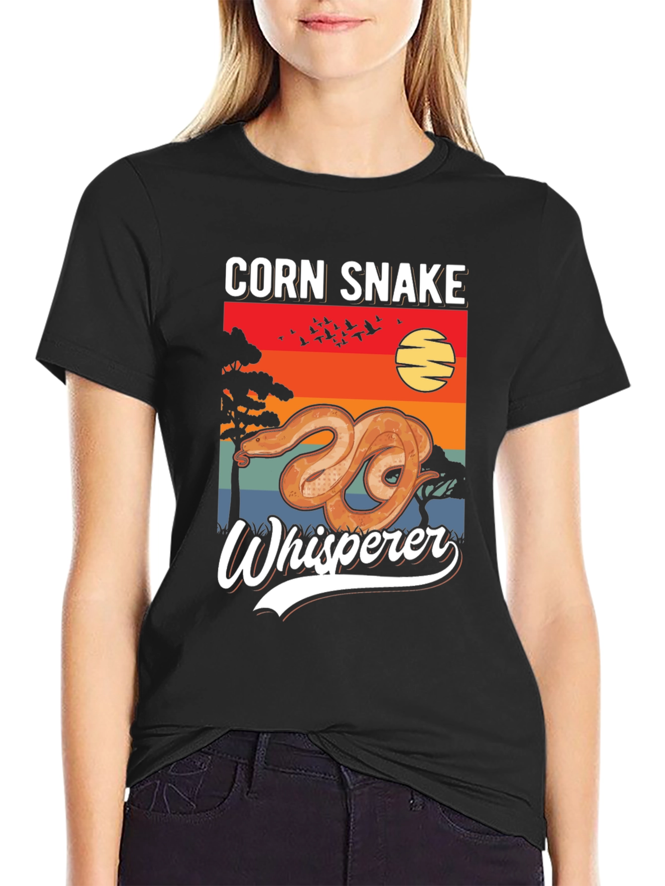 Black Corn Snake Whisperer Black T-Shirt view 2