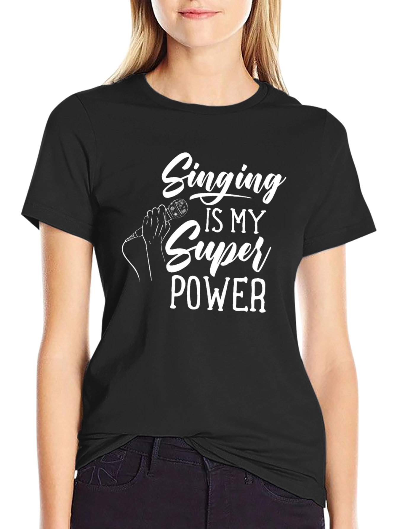 Black Singing is My Super Power Black Graphic Tee view 2