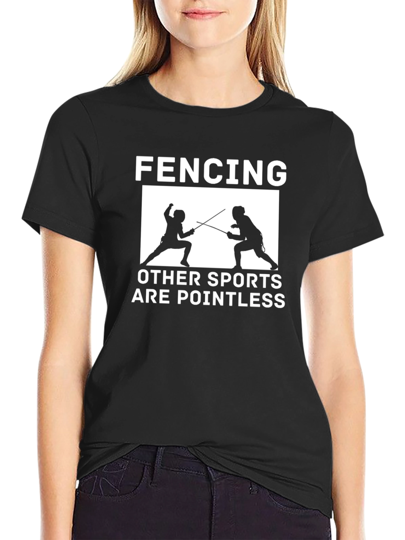 Black Fencing is Pointless T-Shirt view 2