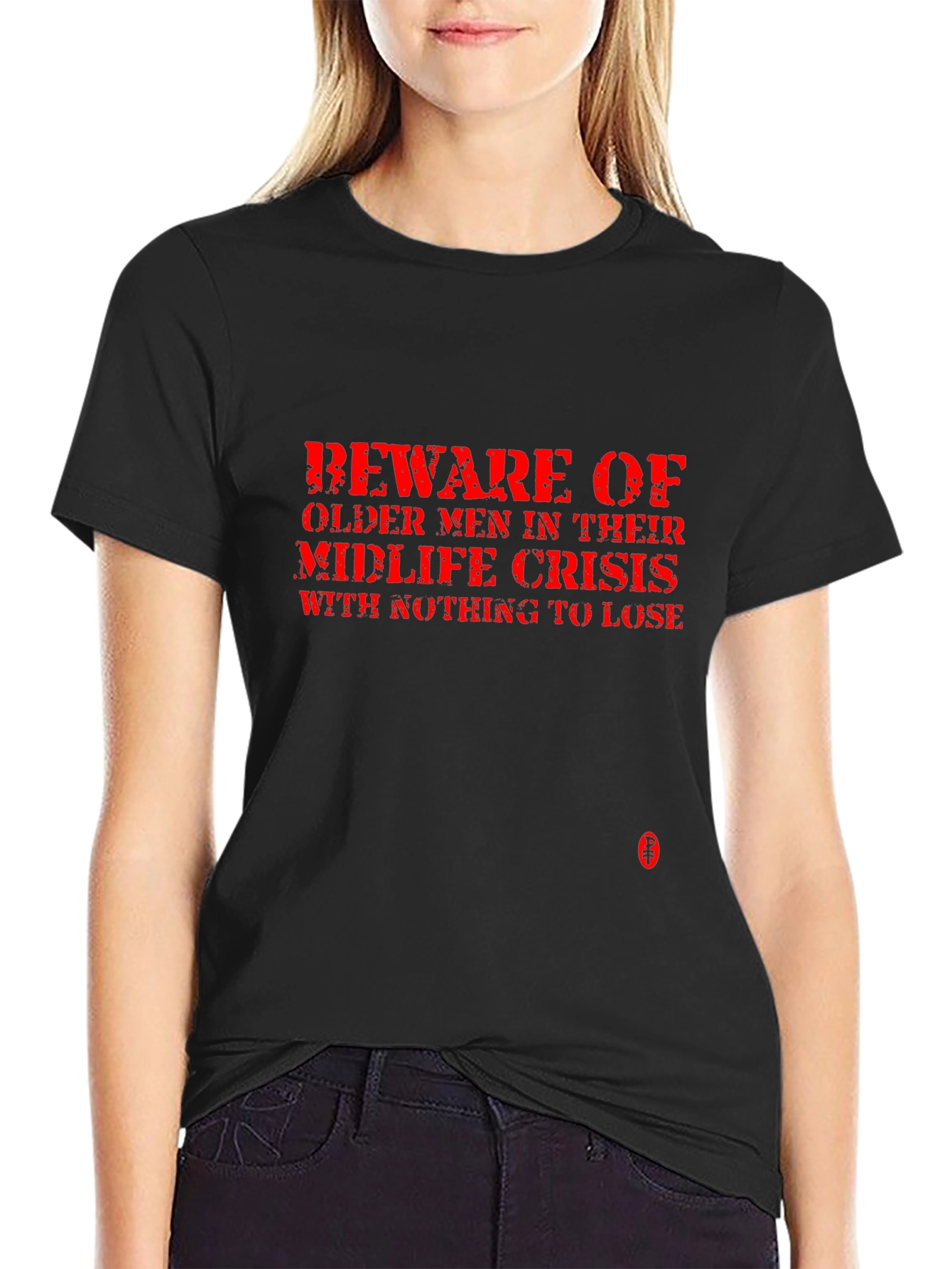 Black Beware Midlife Crisis Tee - Funny Graphic T-Shirt view 2