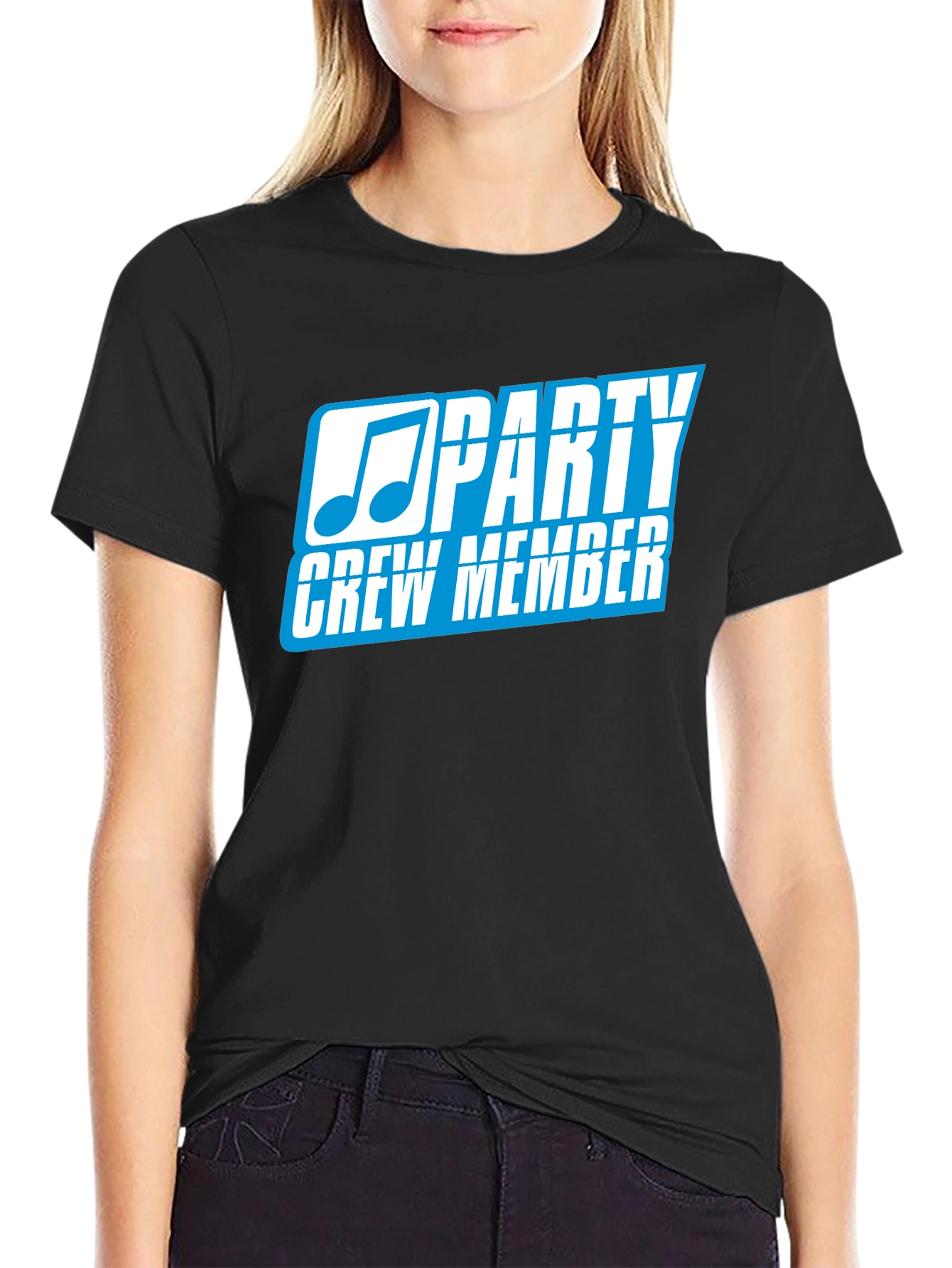 Black Party Crew Member Black T-Shirt view 2