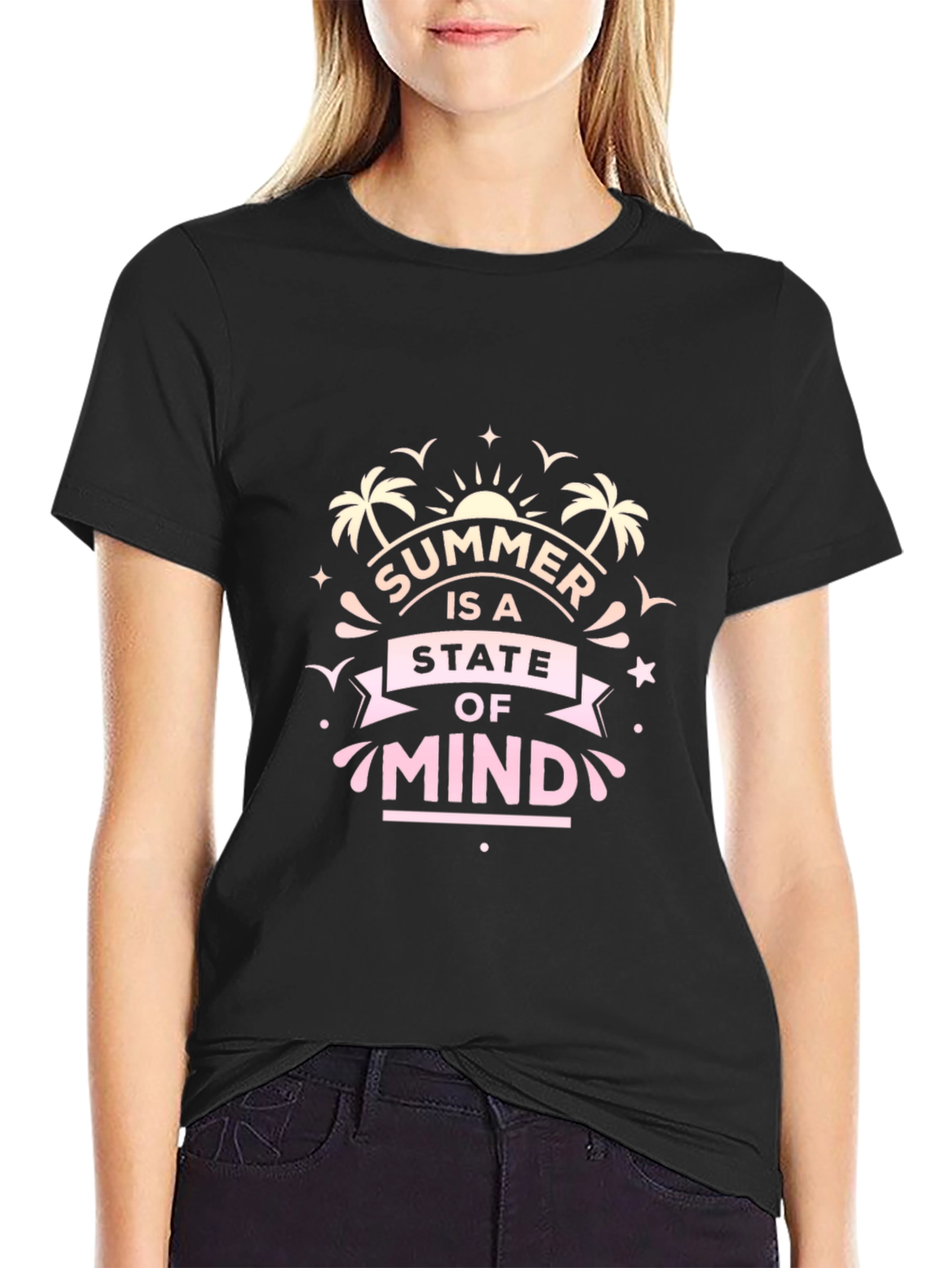 Black Summer State of Mind Black T-Shirt view 2