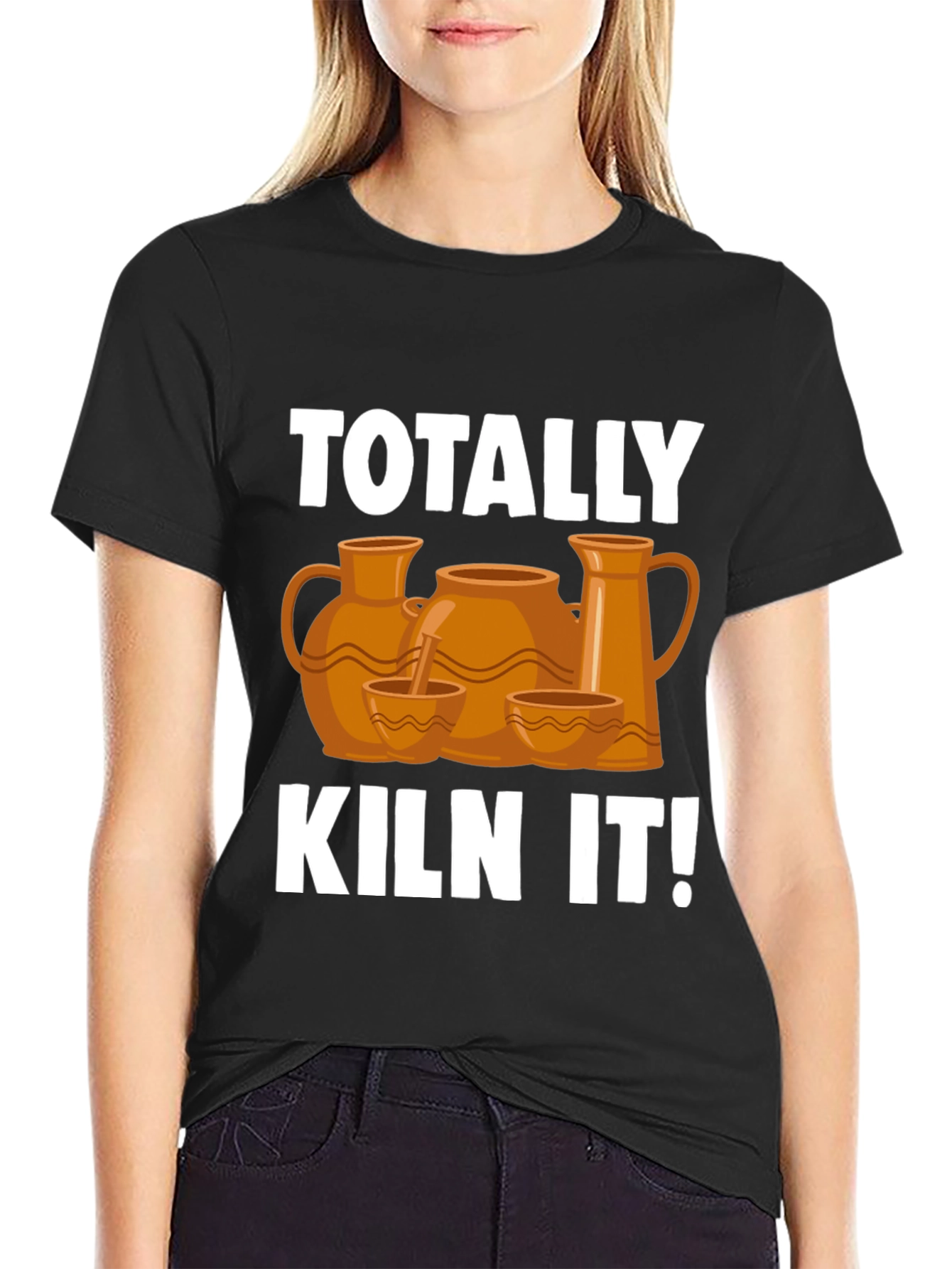 Black Totally Kiln It! Pottery T-Shirt view 2