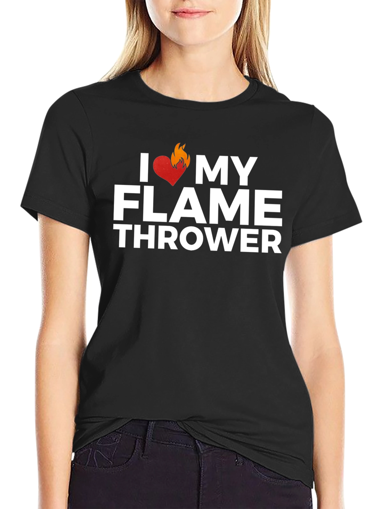 Black I Heart My Flamethrower Graphic Tee view 2
